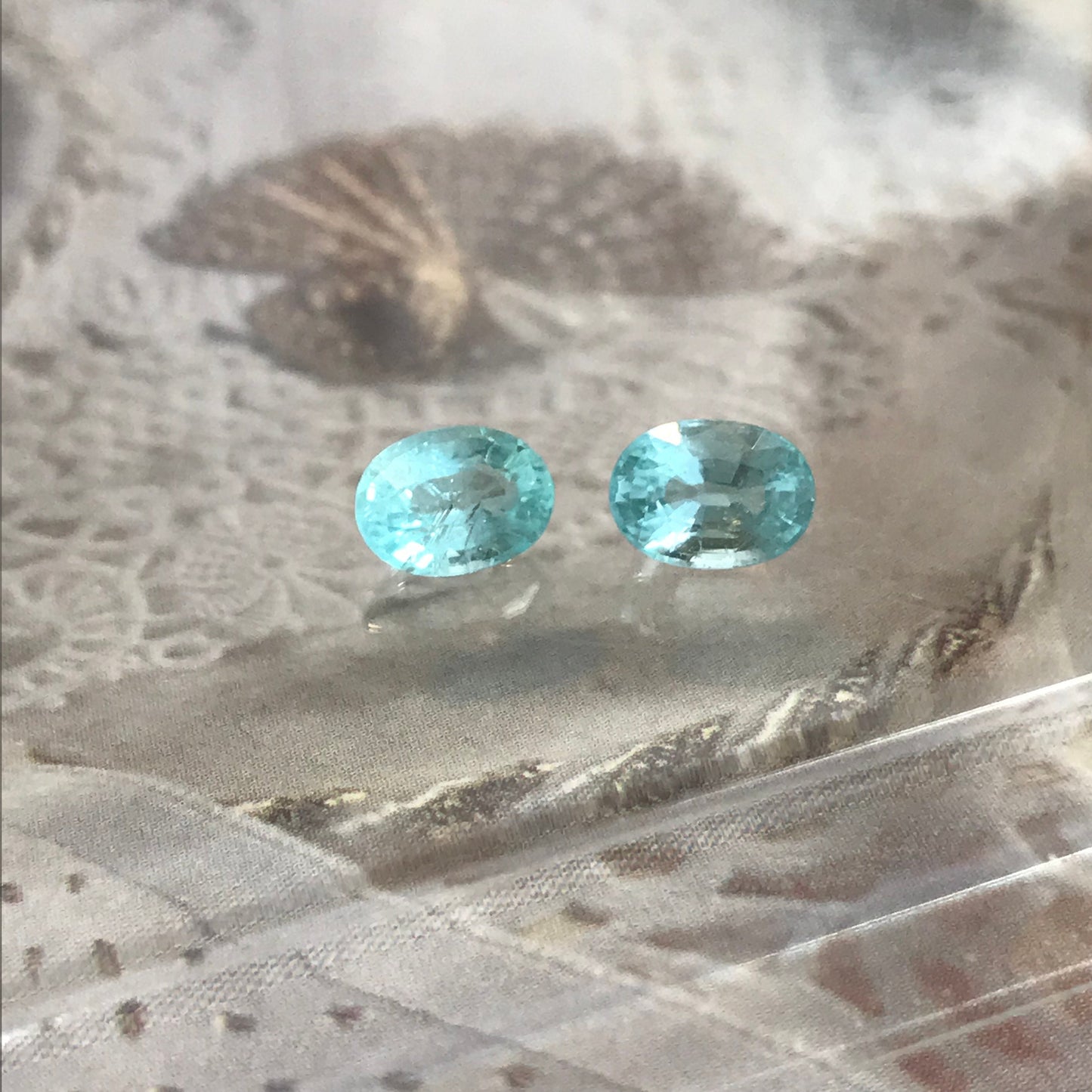 Natural Matching Green Blue Tourmaline 7x5 mm Oval Pair Paraiba Color 1.94 ctw Faceted Loose Gemstone Unmounted Gems Copper Bearing