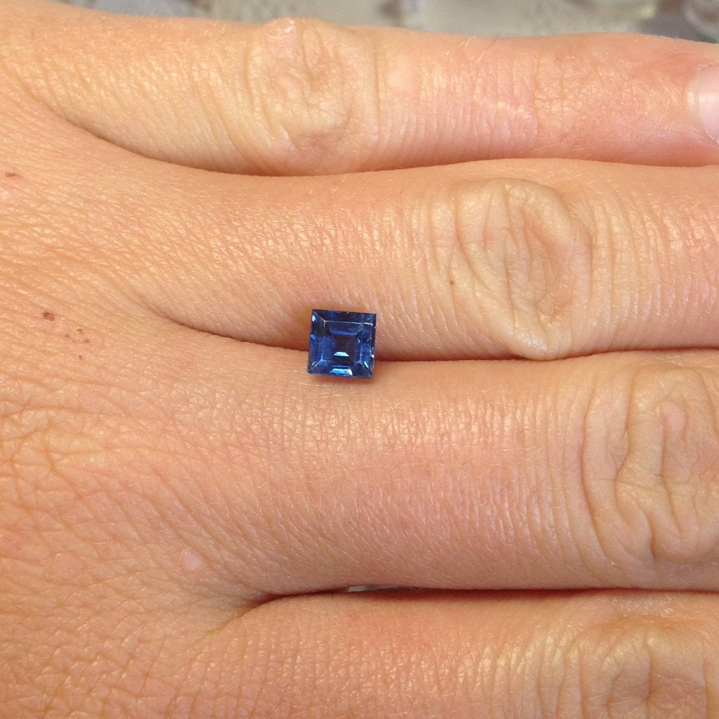 Unheated Carré Cut Blue Sapphire 5mm Square Unheated Sapphire Corundum 0.97 carat Faceted Unmounted Gemstone Loose No Heat Blue Sapphire