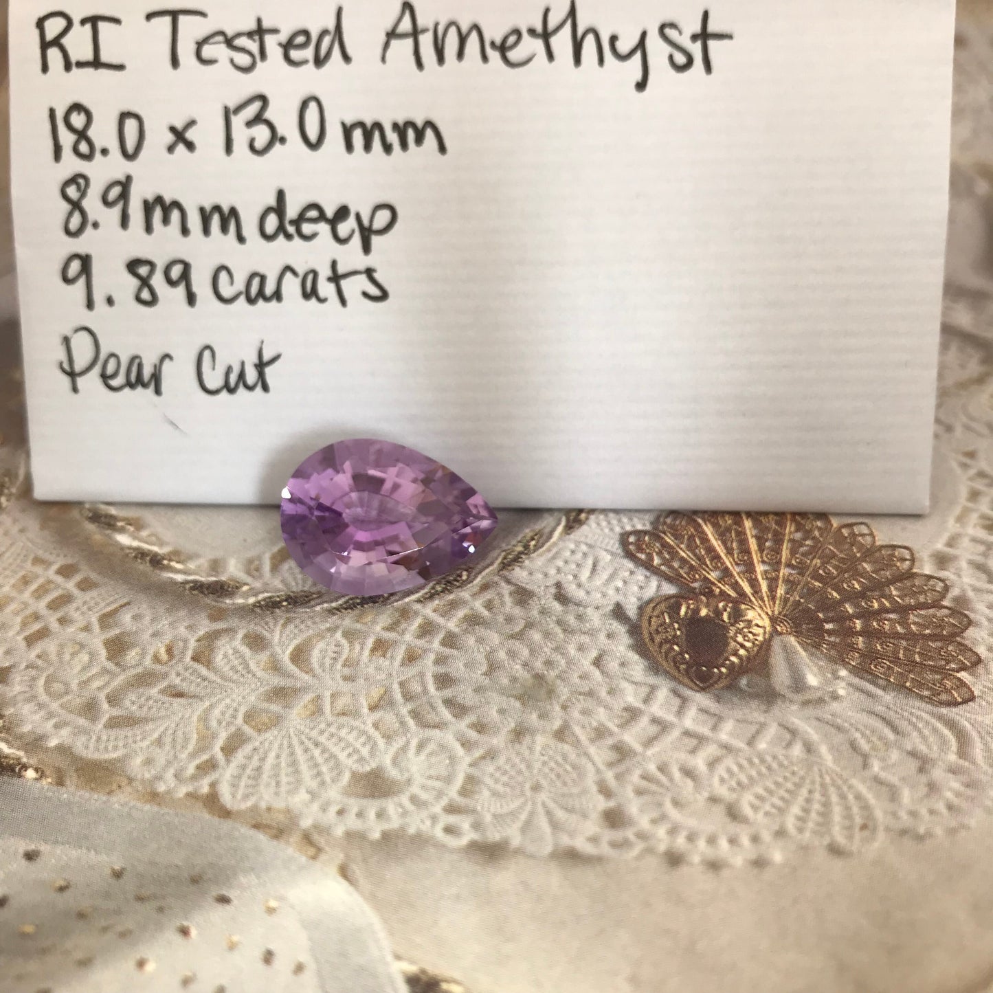 18x13mm Purple Amethyst 9.9 carat Pear Faceted Gem Loose gemstone Unmounted Quartz February Birthstone - 13 x 18 mm Pear Amethyst