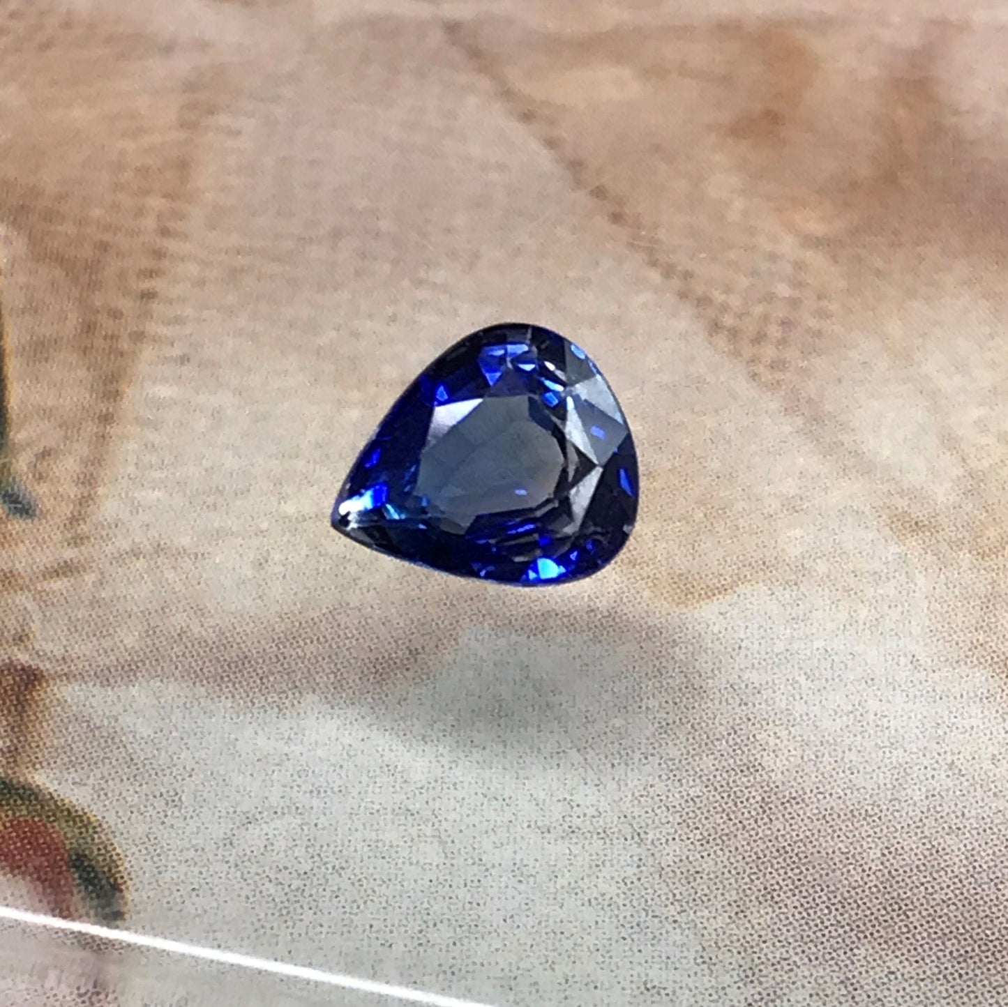 1.68 Carats Natural Blue Sapphire 7.7x6.7mm Pear Unique Corundum Wholesale Gem Faceted Loose Gemstone
