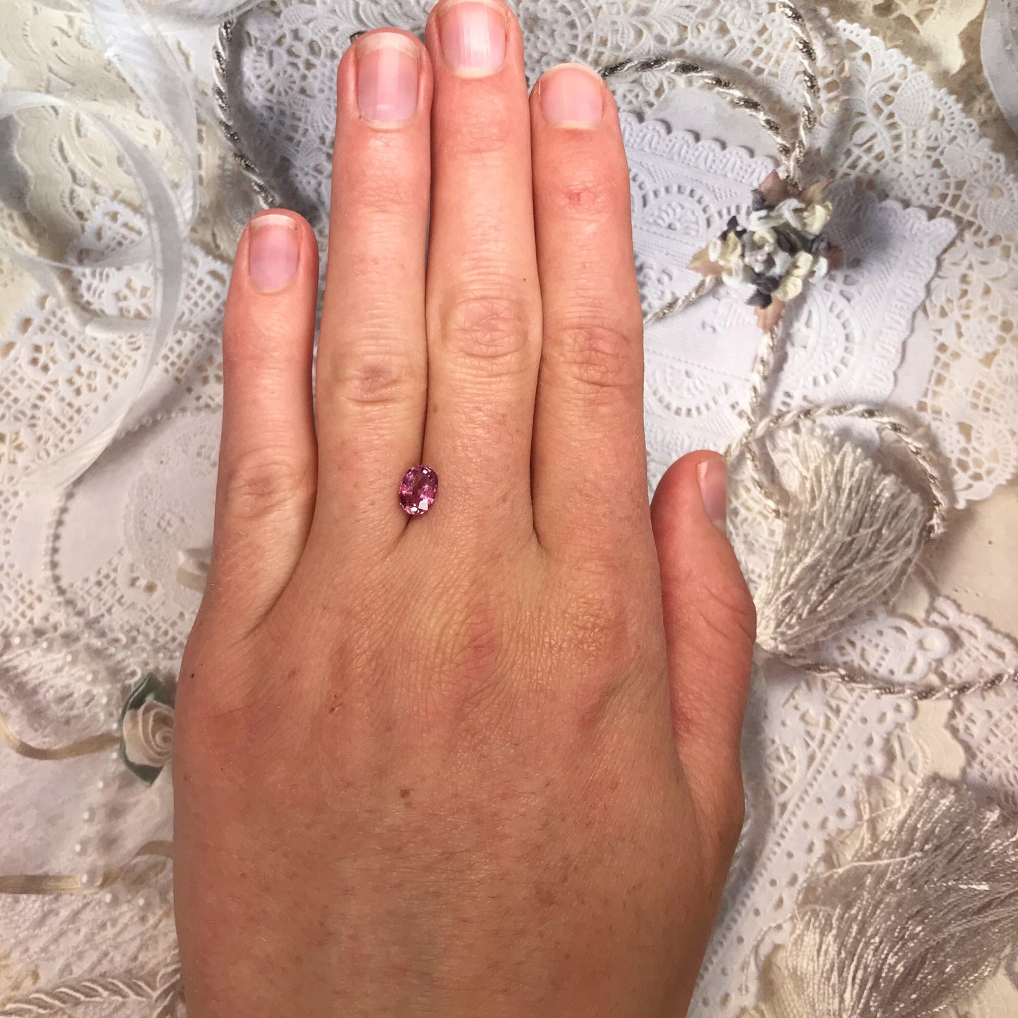 1.13ct Pink Padparadscha Sapphire 7x5mm Oval Rare Orangy Pink Purple Peach Loose Gemstone Unmounted Gem Corundum Heated Dark Padparadsha