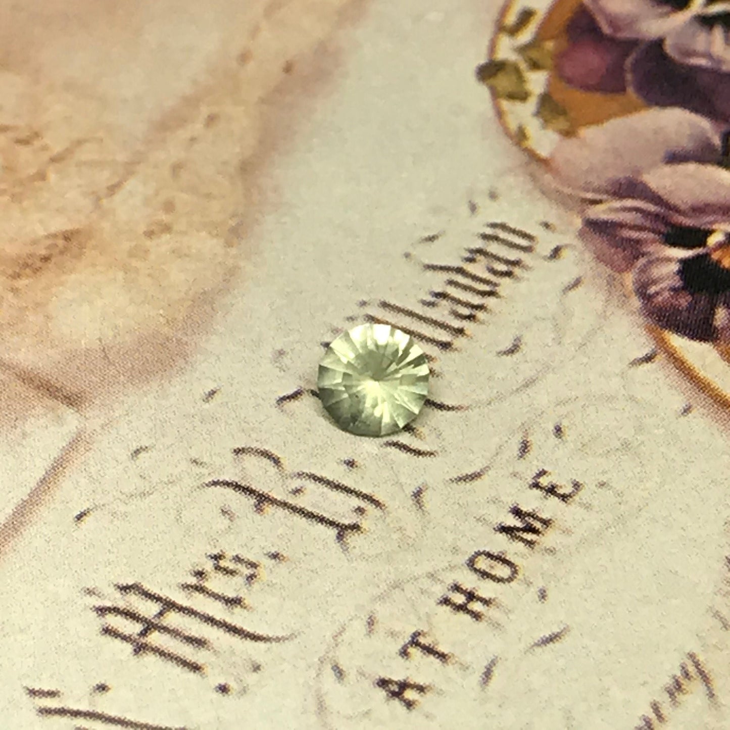 Reserved For Rebecca 5mm Montana Sapphire 0.50 Carat Unheated Light Green Yellow Round Cut, American Faceted, 4.8mm