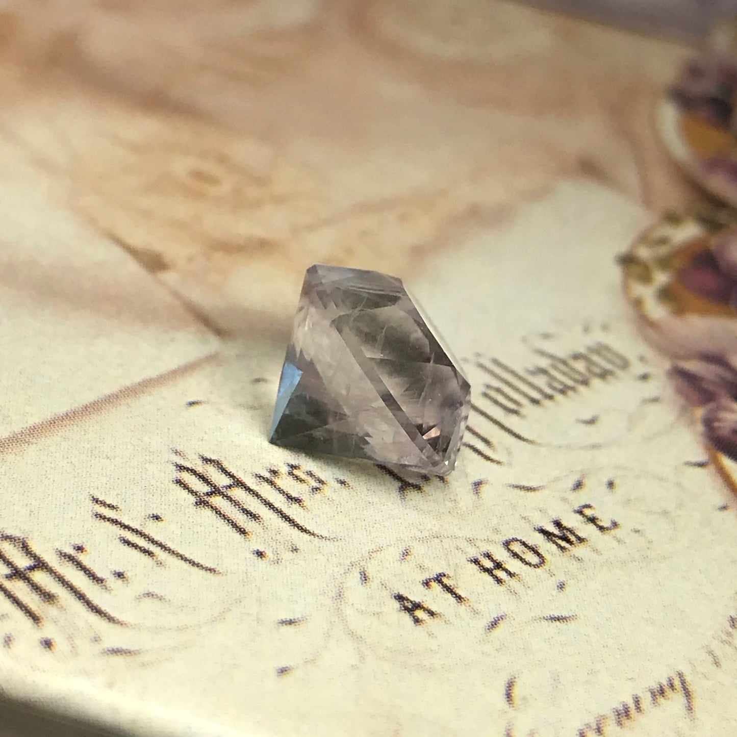 Round Brilliant Fluorite 7.30 Carat 11.6mm Round, Faceted Loose Unmounted Light Greyish Gemstone US Cut, Natural Faceted Fluorite Crystal