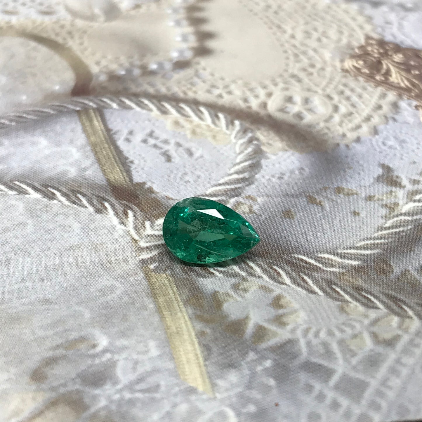 GIA Certified 2.76 cts Emerald 11.4x7.6 mm Pear Cut Faceted Loose Gem, Nice Natural Zambian Emerald