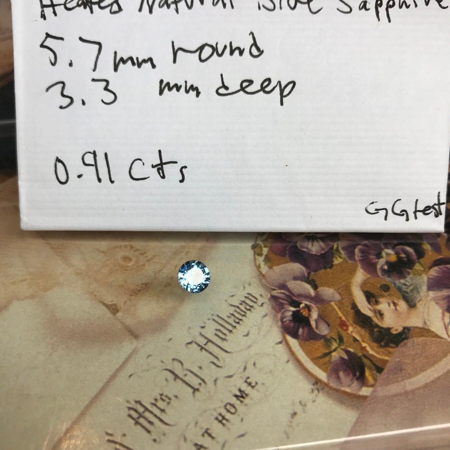 5.7mm Round Sapphire Natural Medium Light Blue, 0.91 Carats Corundum 6mm