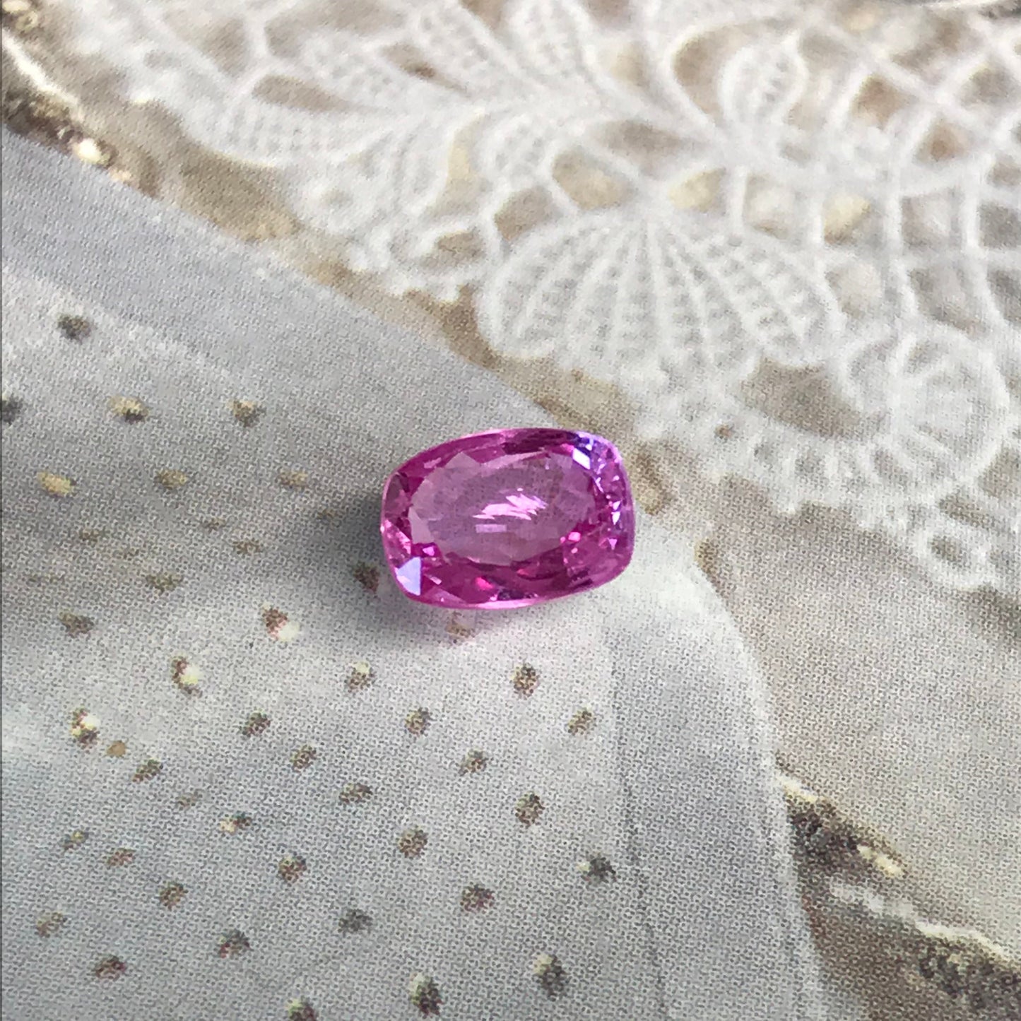 Natural Pink Sapphire 7x5mm 1.16 Carats Rectangular Cushion Cut Pink Sapphire Corundum Faceted Loose Gem Unmounted Earth Mined Sapphire