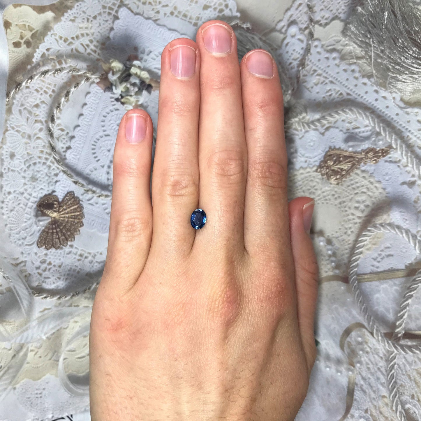 Natural Blue Sapphire 7x5.3mm 0.93 Carats Oval Corundum Blue Gem Faceted Loose Unmounted Gemstone Fancy, Genuine Blue Sapphire