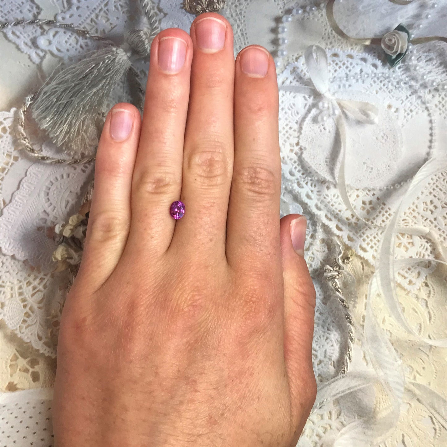 Natural Vivid Pink Purple Sapphire 6x5 mm 0.80 Carats Oval Cut Corundum Faceted Gem Loose Unmounted Gemstone Earth Mined Sapphire