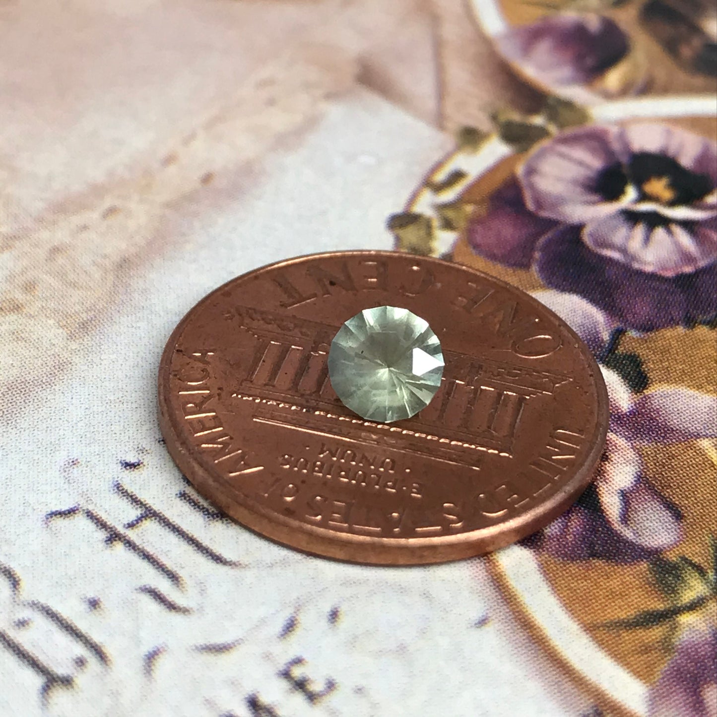 Reserved For Rebecca 5mm Montana Sapphire 0.50 Carat Unheated Light Green Yellow Round Cut, American Faceted, 4.8mm