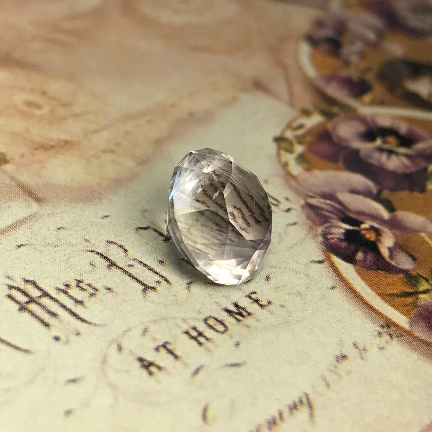 Round Brilliant Fluorite 7.30 Carat 11.6mm Round, Faceted Loose Unmounted Light Greyish Gemstone US Cut, Natural Faceted Fluorite Crystal