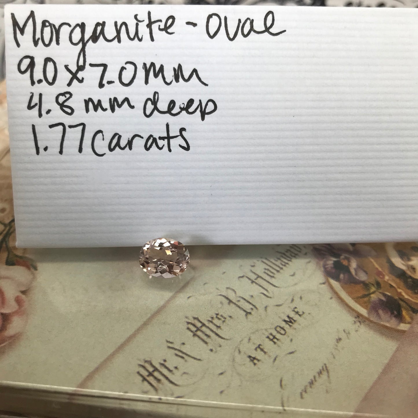 Morganite 1.77 cts 9x7mm Oval Cut Light Peach Pink Color Faceted Gem Loose Beryl Gemstone Unmounted Stone 7x9mm US Seller Flowing Gems