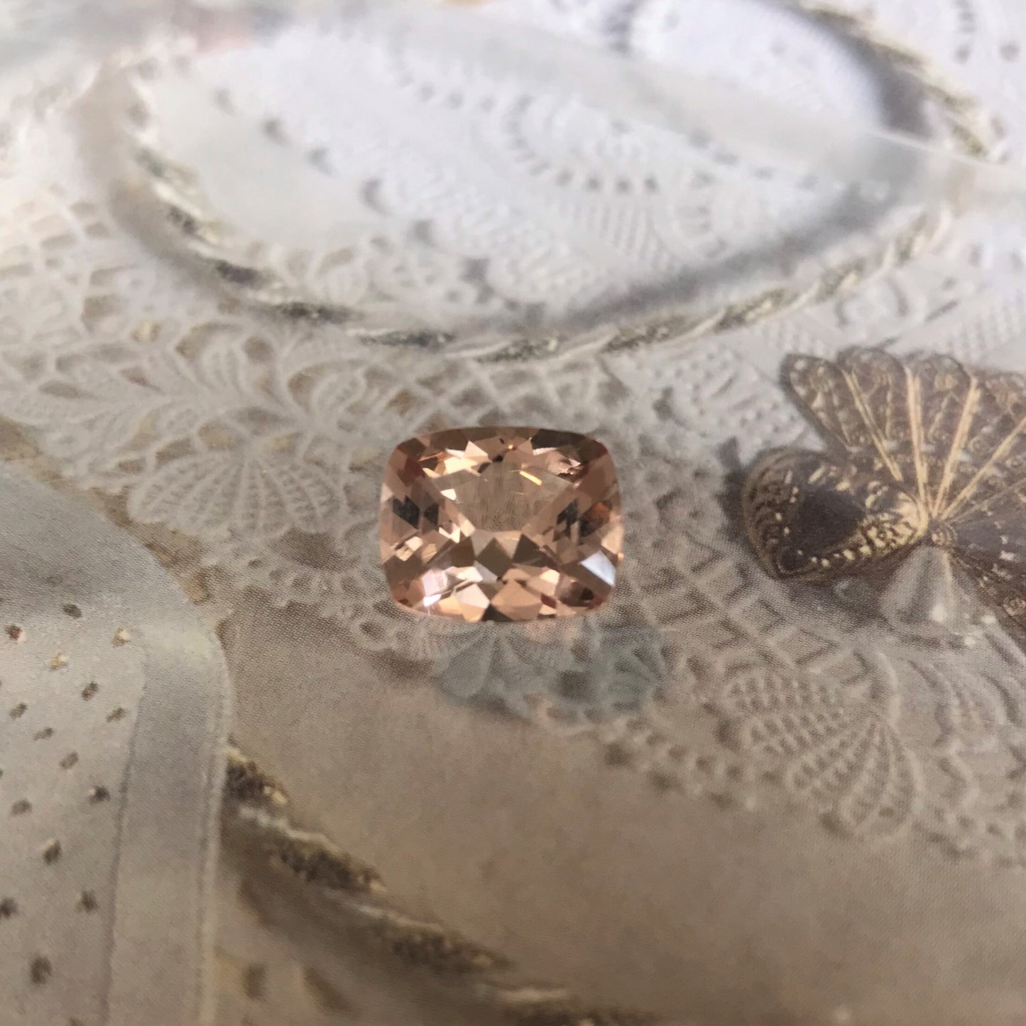 11x9mm Peach Morganite 3.8 ct Cushion Rectangle Cut Loose Gemstone for Engagement Ring Wholesale Blush Beryl Center stone