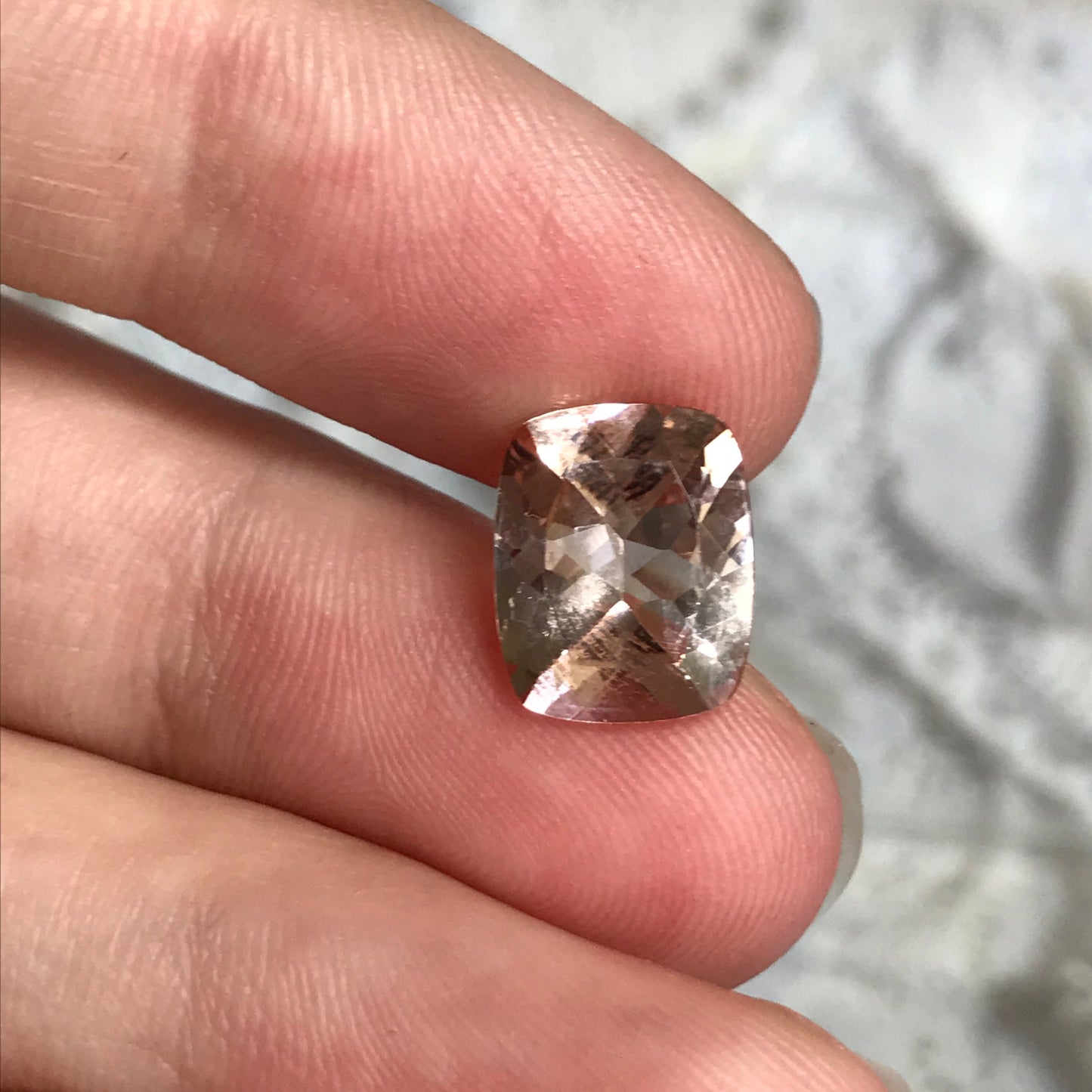 11x9mm Peach Morganite 3.8 ct Cushion Rectangle Cut Loose Gemstone for Engagement Ring Wholesale Blush Beryl Center stone