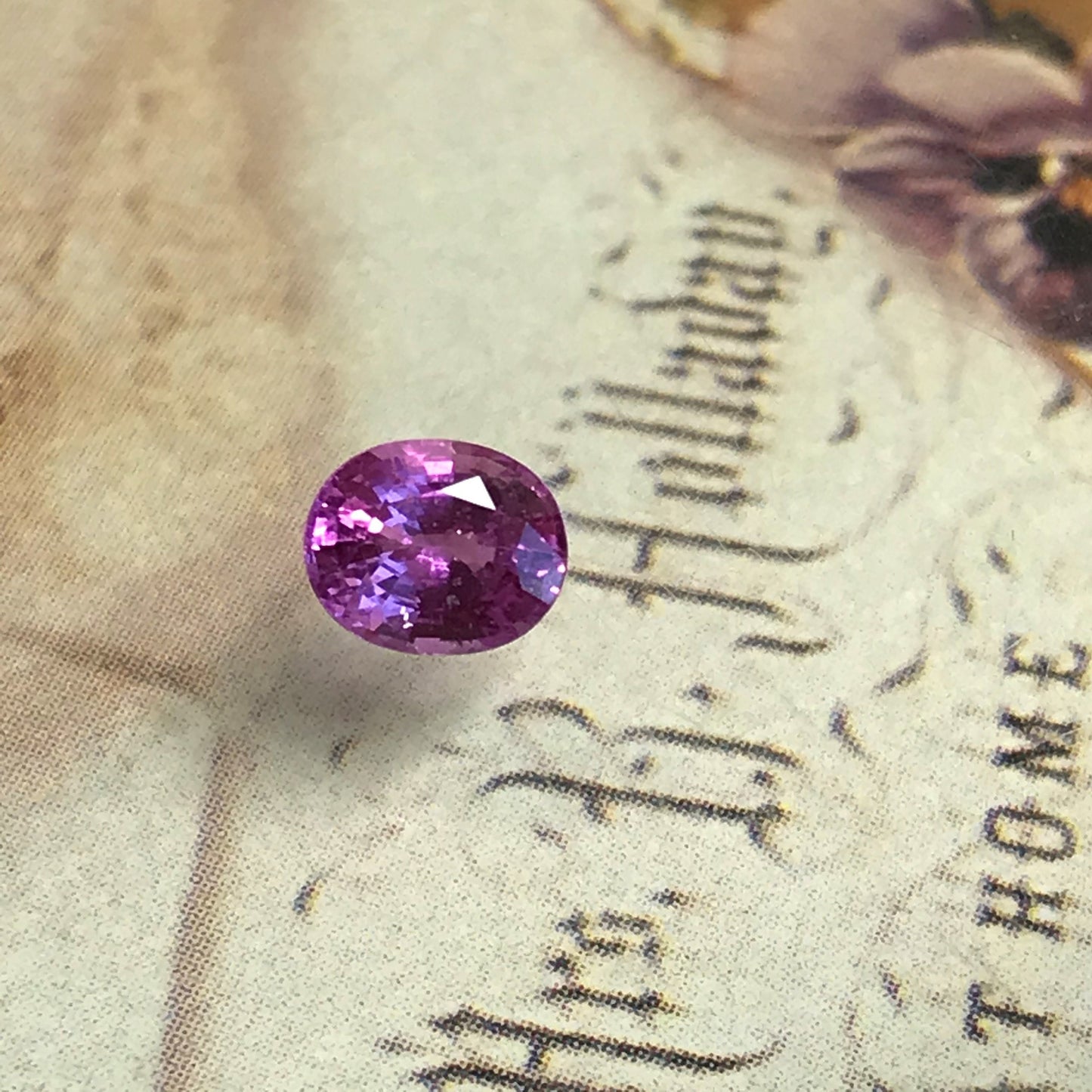 Natural Vivid Pink Purple Sapphire 6x5 mm 0.80 Carats Oval Cut Corundum Faceted Gem Loose Unmounted Gemstone Earth Mined Sapphire