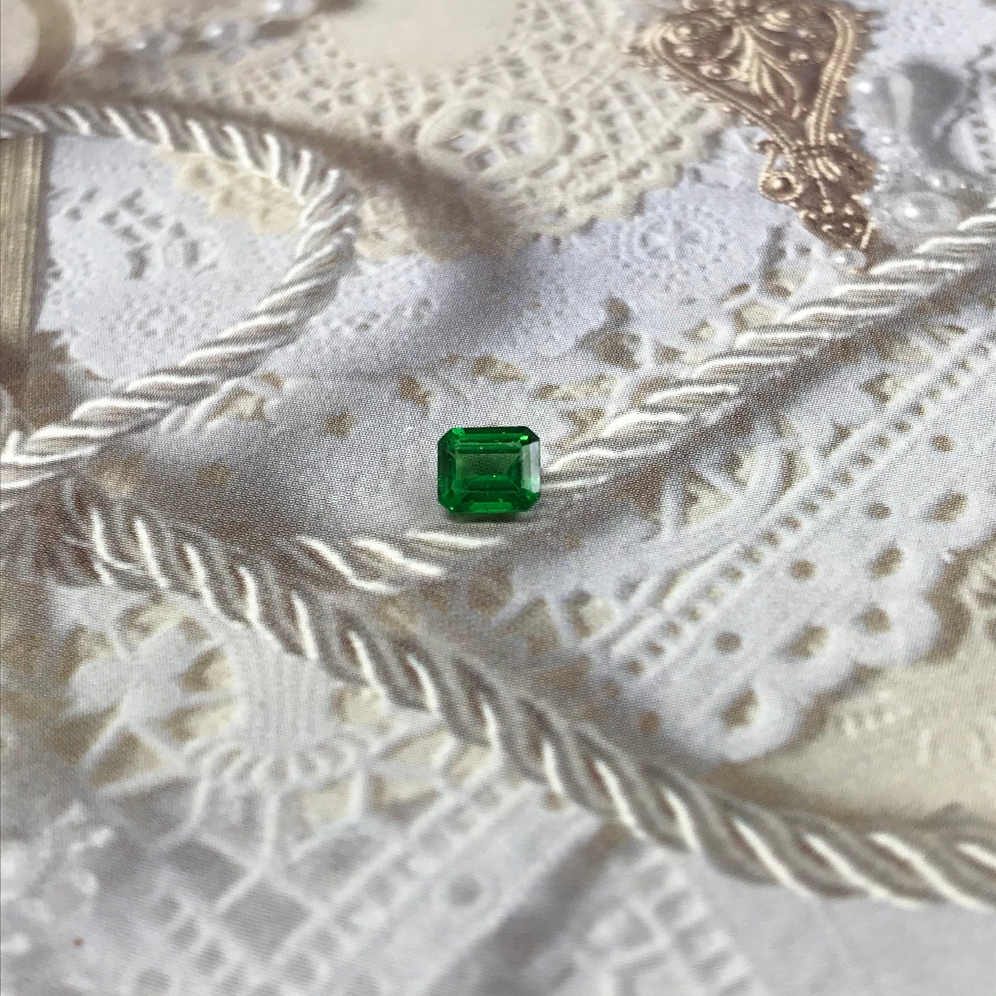 Natural Tsavorite Garnet 5x4mm 0.66 carats Faceted Emerald Cut Loose Gemstone, Green Garnet
