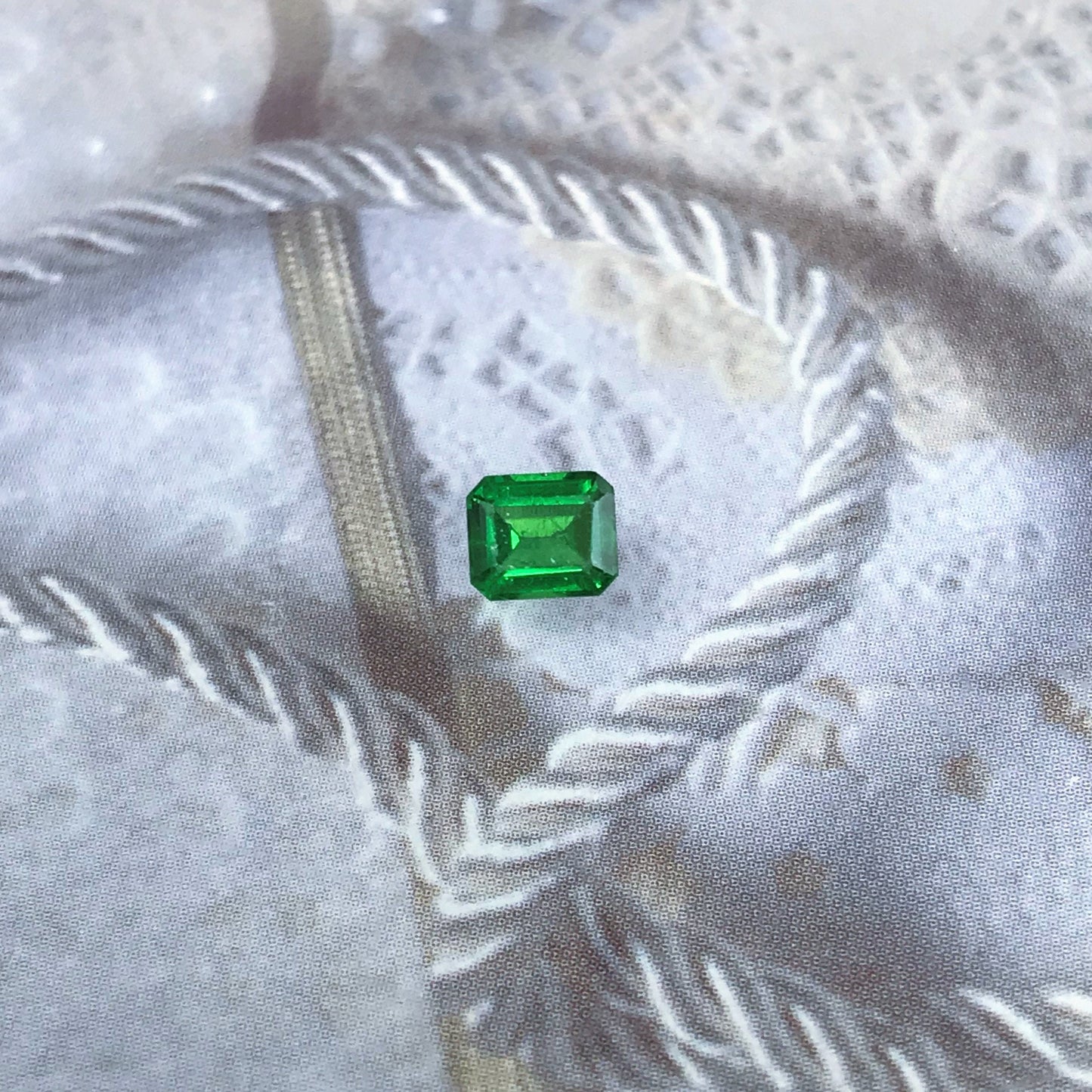 Natural Tsavorite Garnet 5x4mm 0.66 carats Faceted Emerald Cut Loose Gemstone, Green Garnet
