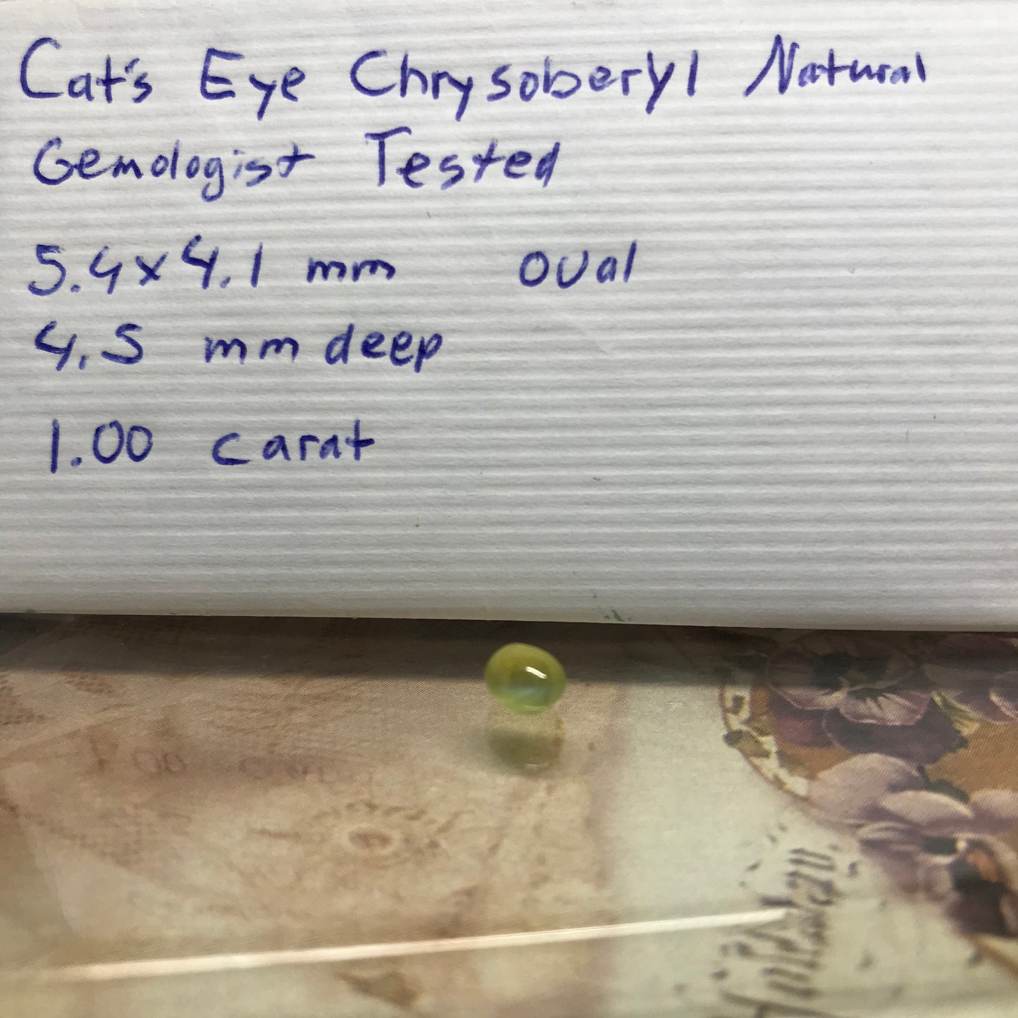 Natural Cat's Eye Chrysoberyl 1 Carat 5.4x4 mm Oval Unmounted Loose Cabochon Yellow Green Honey Colored Real Rare Gemstone Flowing Gems