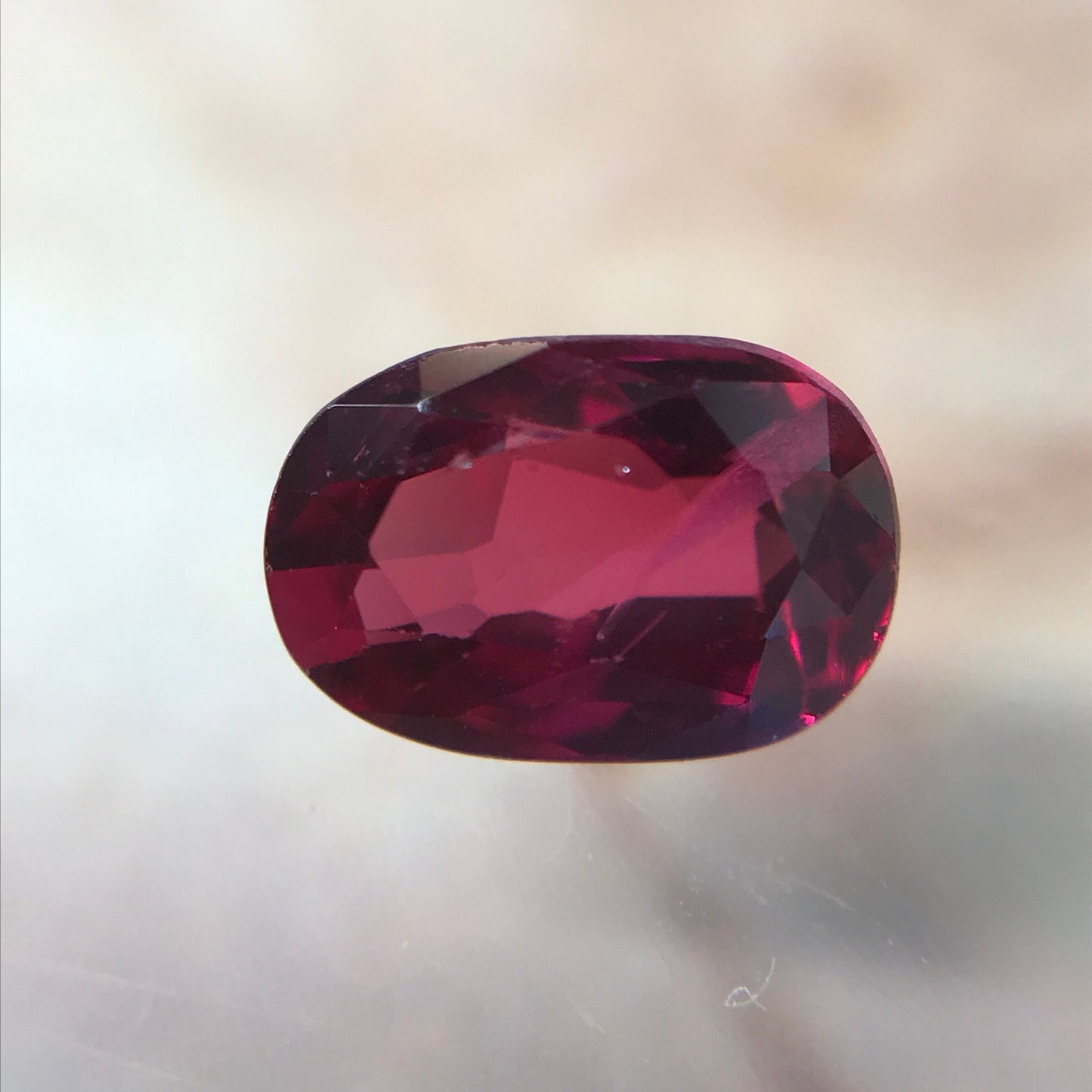 0.81 Carat Natural Ruby 6.4x4.4mm Loose Gemstone Faceted Gem Corundum Oval Cut Purple Red Real Stone 6 x 4 mm July Birthstone