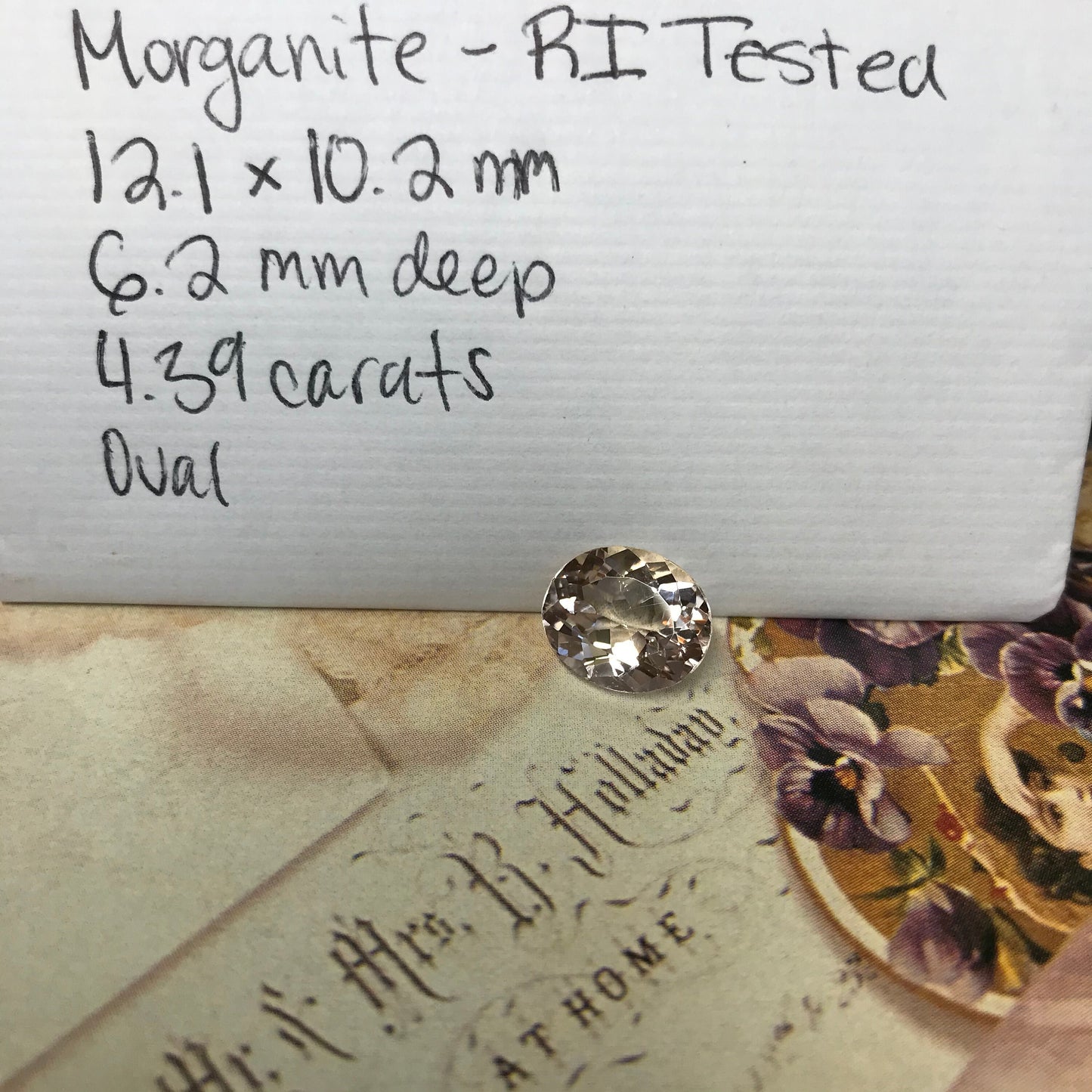 Peach Pink Morganite 12x10mm 4.39 Carat Oval Cut Faceted Loose Gemstone Unmounted Gem, For Engagement Ring, Loose Oval Natural Morganite