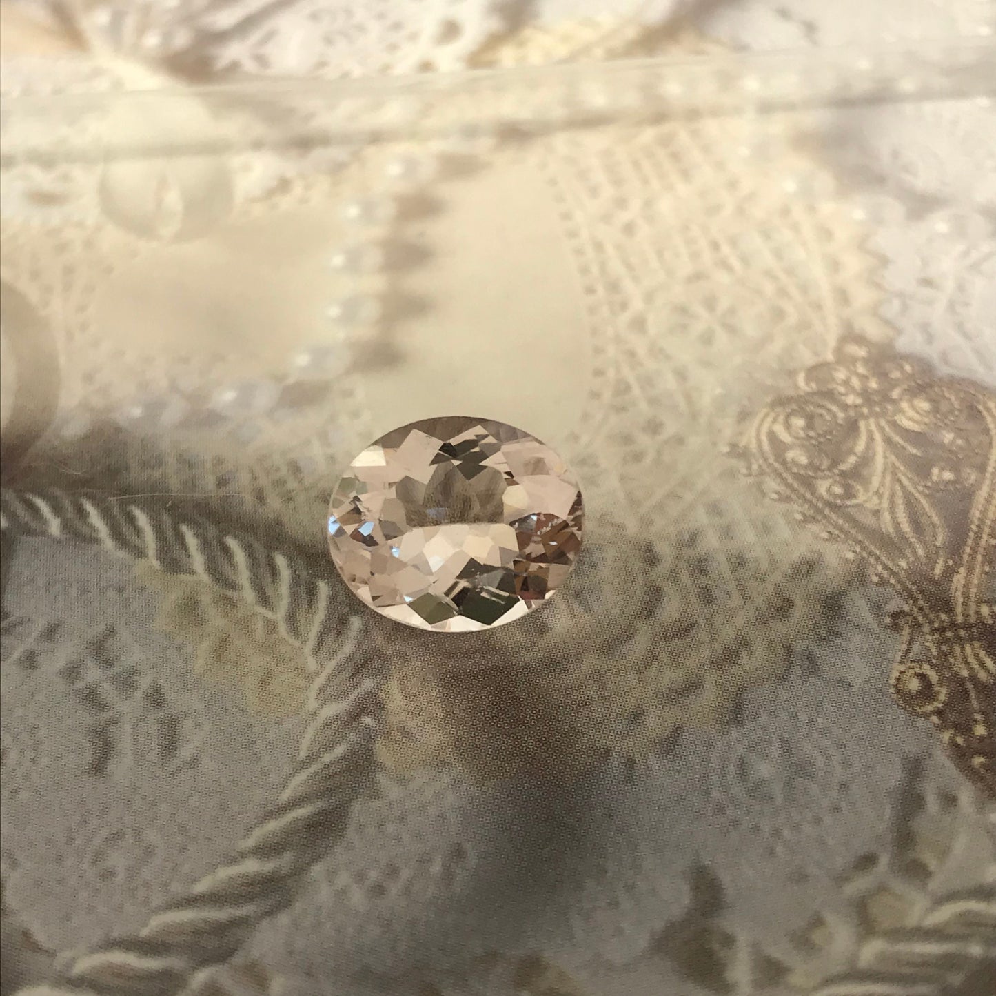 Peach Pink Morganite 12x10mm 4.39 Carat Oval Cut Faceted Loose Gemstone Unmounted Gem, For Engagement Ring, Loose Oval Natural Morganite