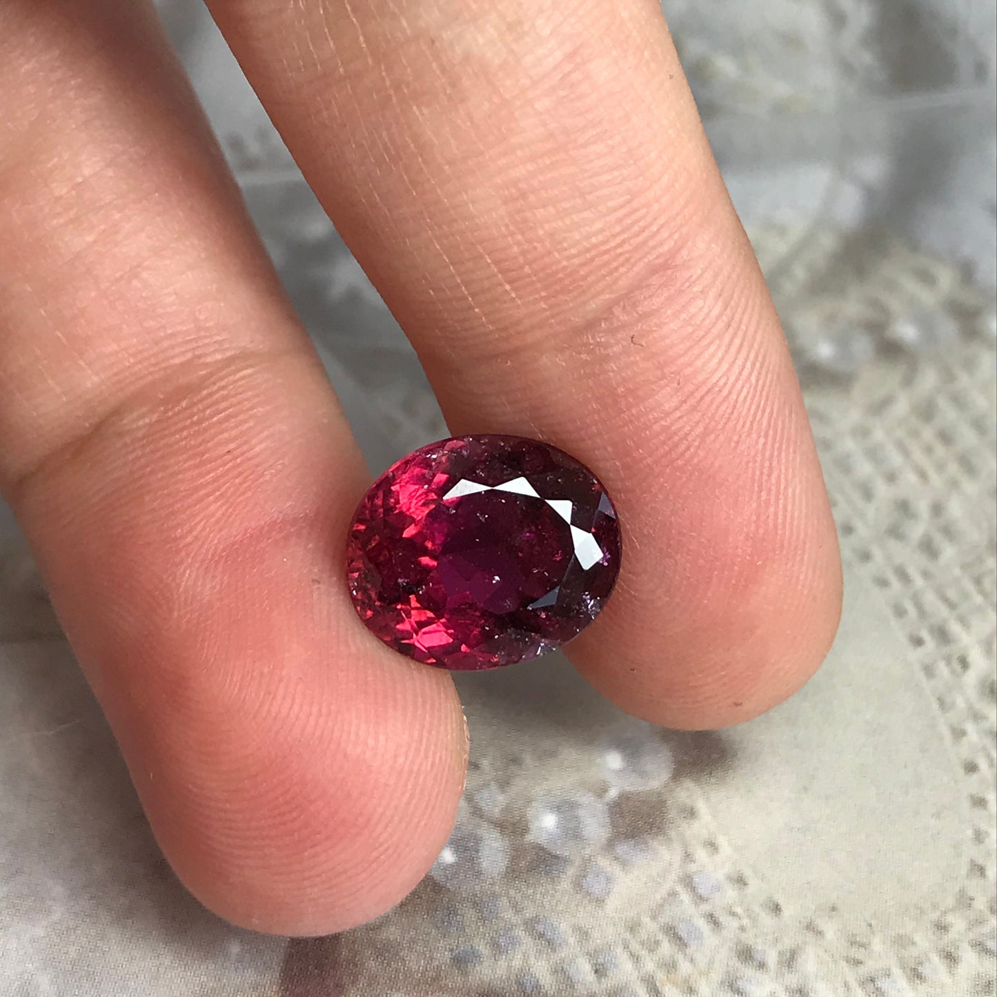 12x10mm Rubellite Tourmaline 5 ct Loose Natural Gemstone Deep Dark Rich Red Purple Fuchsia Natural Gem US Seller