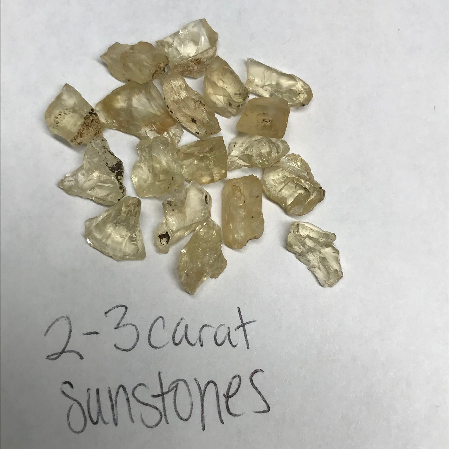 3-Utah Sunstone - 2 to 3 Carats each - Raw Sunstone - Natural Sunstone - Sunstone Rough - Raw Stones - Light Yellow Labradorite Feldspar