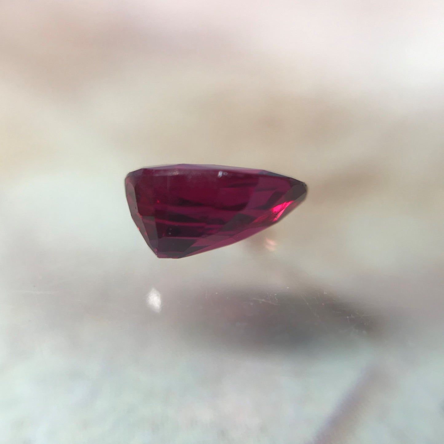 0.81 Carat Natural Ruby 6.4x4.4mm Loose Gemstone Faceted Gem Corundum Oval Cut Purple Red Real Stone 6 x 4 mm July Birthstone