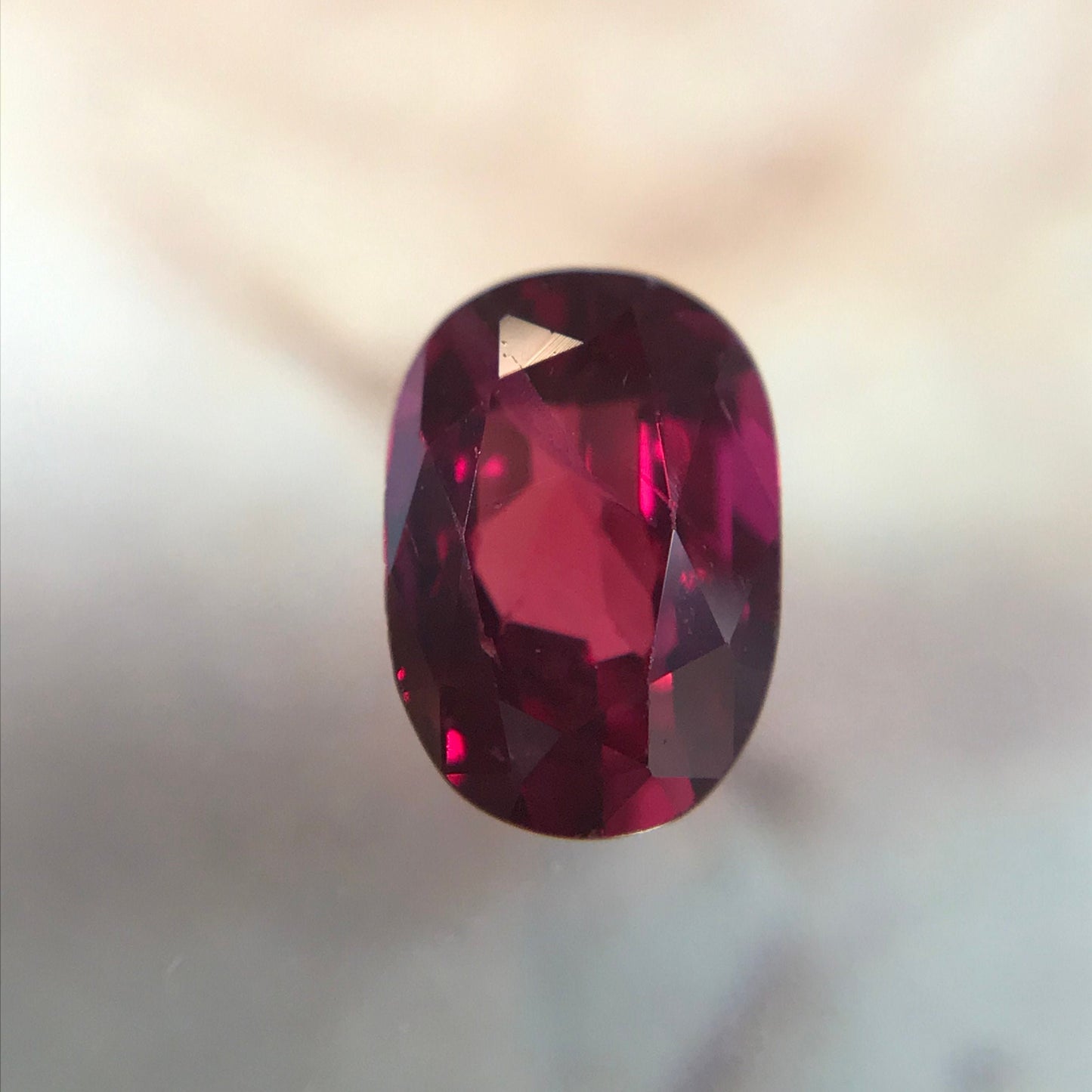 0.81 Carat Natural Ruby 6.4x4.4mm Loose Gemstone Faceted Gem Corundum Oval Cut Purple Red Real Stone 6 x 4 mm July Birthstone
