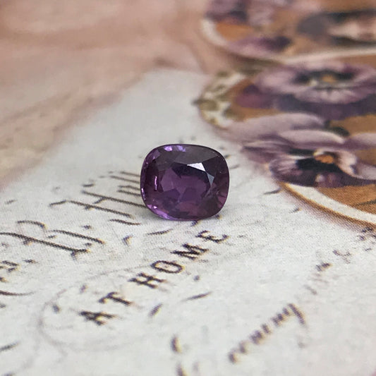 Natural Purple Sapphire 1.04 carats 6.2x5.3 mm Fancy Sapphire, Loose Faceted Unmounted Gemstone Earth Mined Gem Cushion Cut Square Stone
