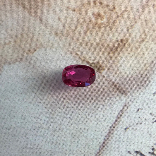 0.61 Carat Natural Ruby Heat Only 6x4mm Loose Gemstone Oval/Cushion Cut Purple Red July Birthstone