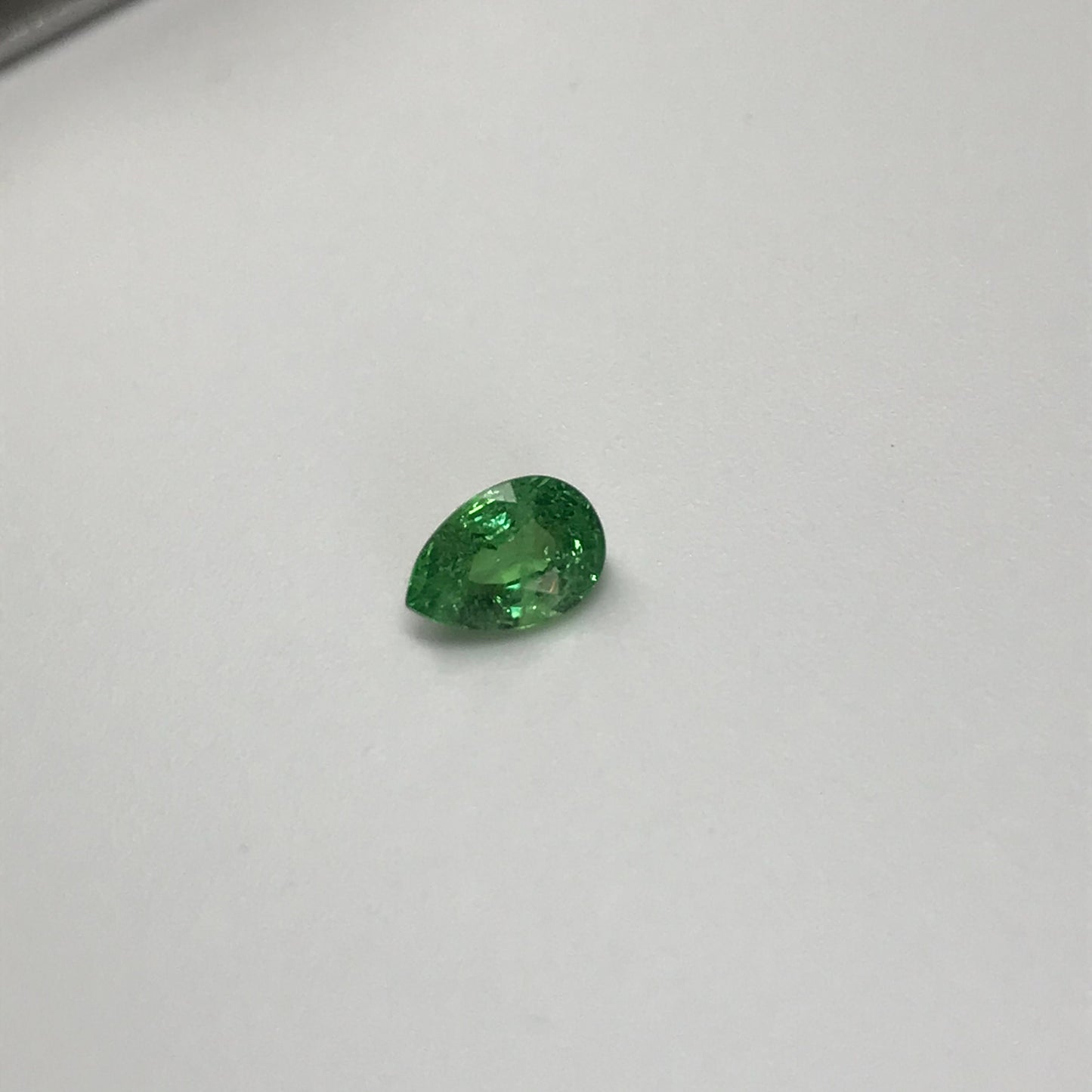 Green Tsavorite Garnet 0.57 carat 5.9x4.1mm Pear Cut, Wholesale Faceted Loose Unmounted Gemstone for Jewelry, Emerald look a like.