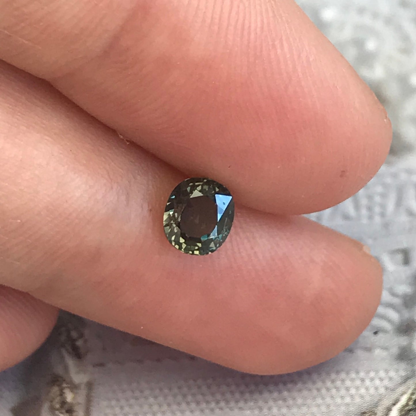 Unheated Purple Sapphire 0.87 carat 5.2x4.6 mm Oval Cut, Natural Tanzania Sapphire, Dark Greenish Purple,  Wholesale Faceted Loose Gemstone