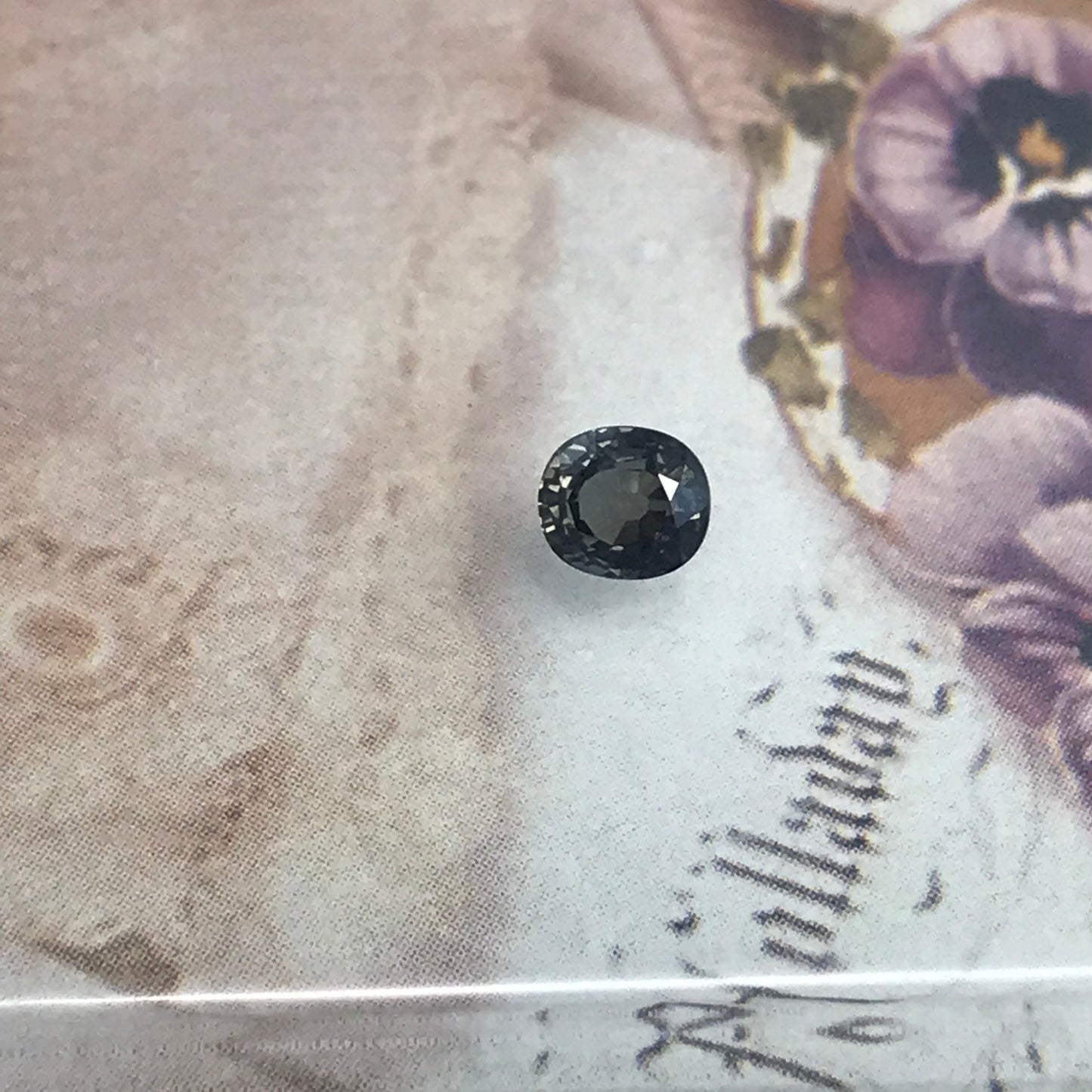 Unheated Purple Sapphire 0.87 carat 5.2x4.6 mm Oval Cut, Natural Tanzania Sapphire, Dark Greenish Purple,  Wholesale Faceted Loose Gemstone