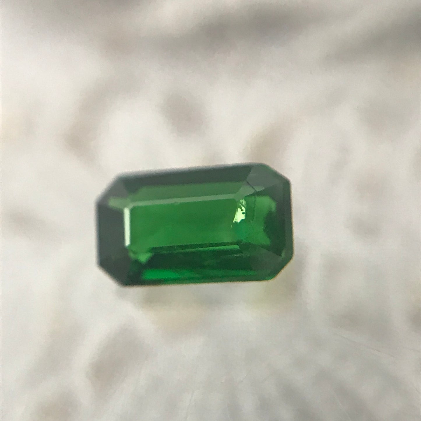 Natural Deep Green Tsavorite Garnet 0.45 carat 5.7x3.2mm Emerald Cut, Faceted Loose Unmounted Gemstone for Jewelry, Emerald Alternative