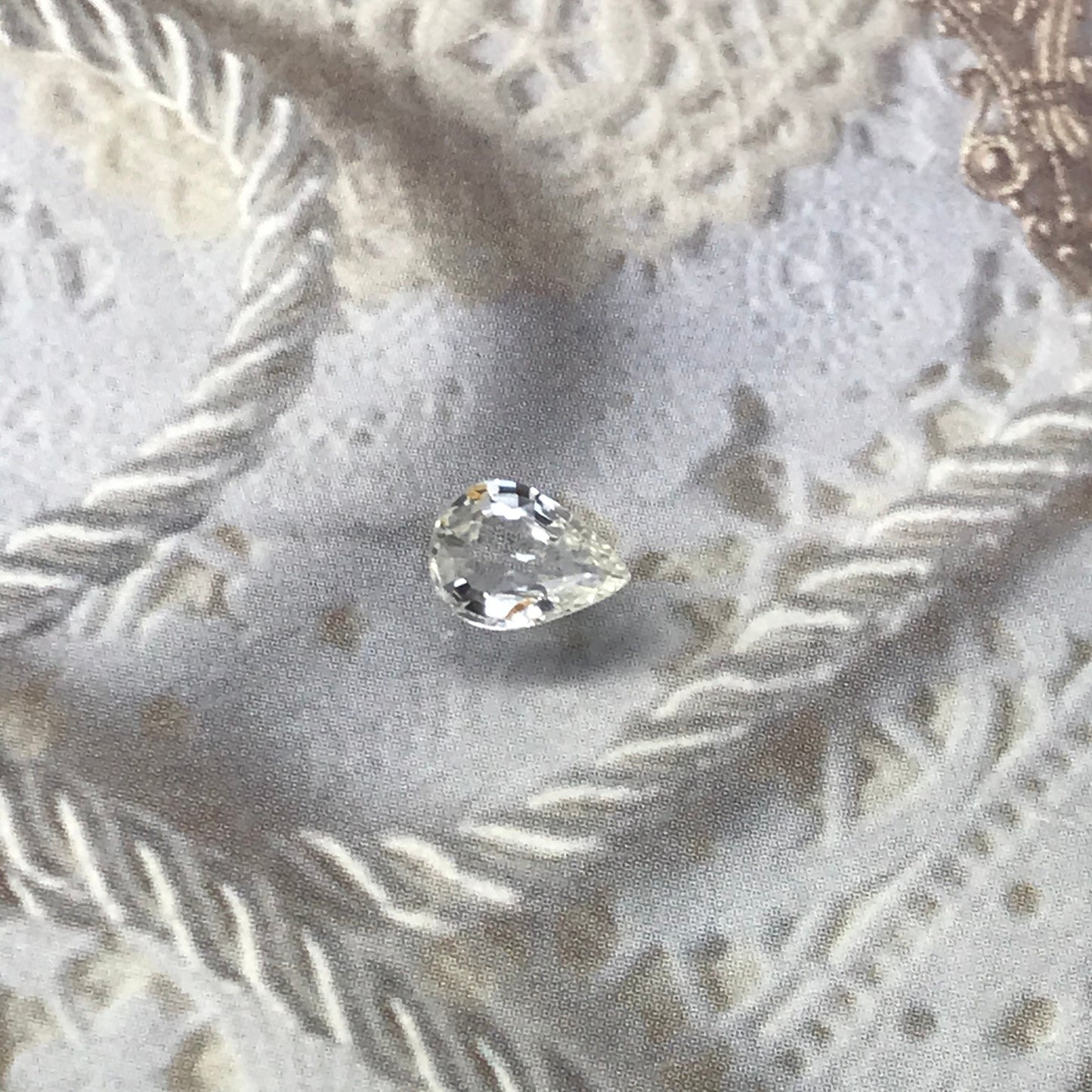 Natural Colorless Sapphire 0.77 carat 7x5 mm Pear Cut, Madagascar Light Yellow Sapphire, Almost White Sapphire, Faceted Loose Gems