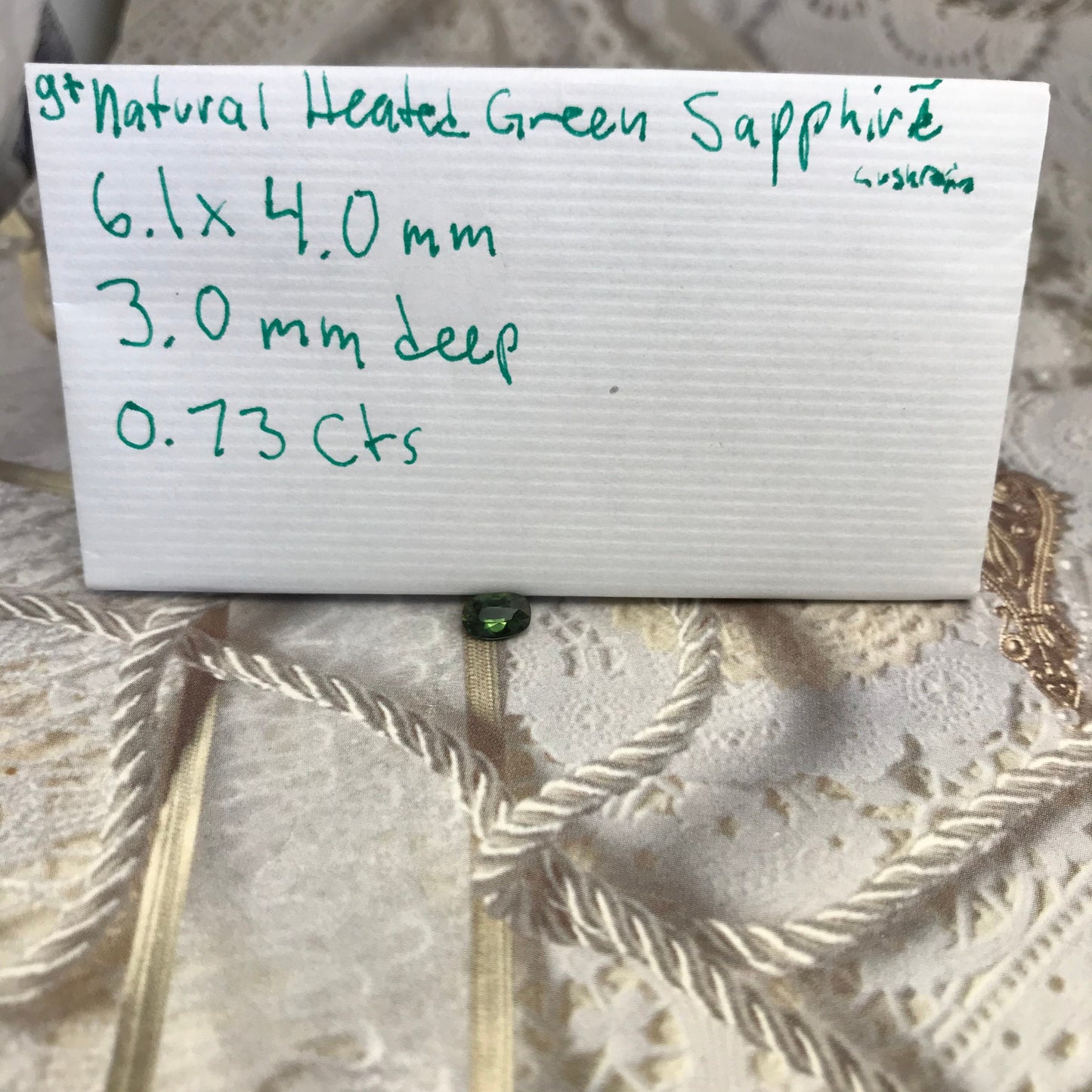 6x4mm Natural Green Sapphire 0.73 Carats Oval Cut Heated Corundum Wholesale Gem, Faceted Loose Gemstone, US seller