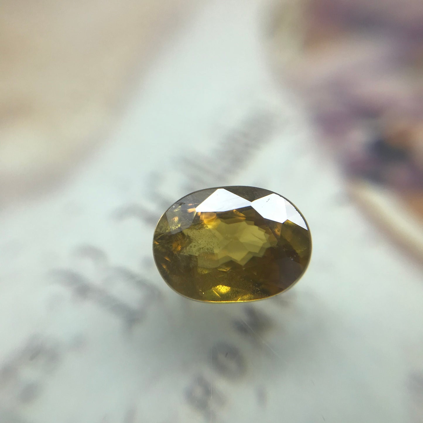 Yellowish Orange Sphene 1.59 Carat 8x6mm Oval Cut, Natural loose wholesale gemstone