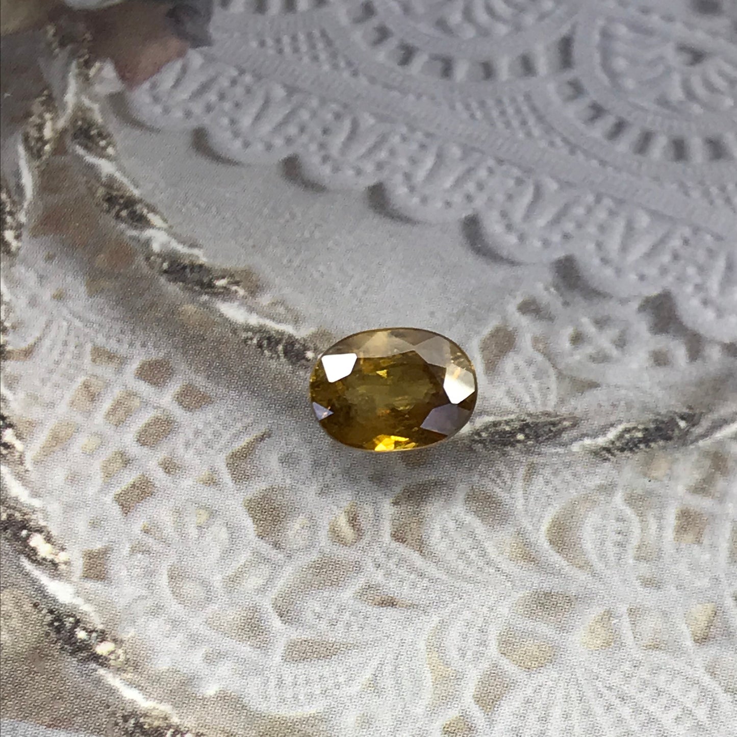 Yellowish Orange Sphene 1.59 Carat 8x6mm Oval Cut, Natural loose wholesale gemstone