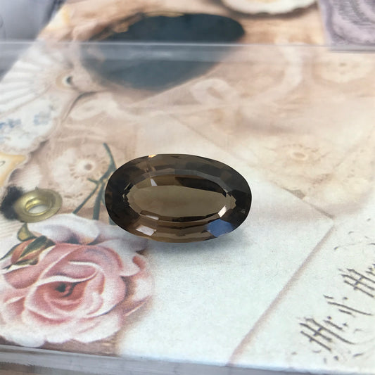 Large Smoky Quartz Gemstone Loose 18 carats 22.8x13.7mm Long Oval Cut Loose Stone Unmounted Gemstone Brown Gem