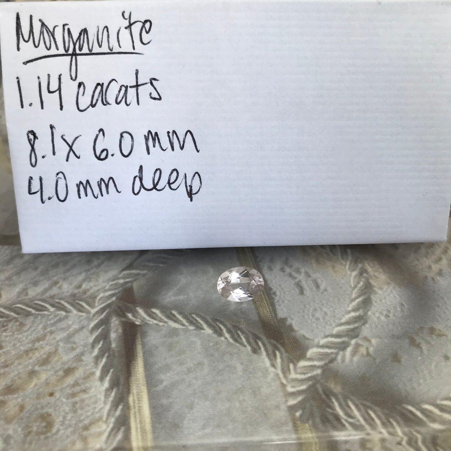 Light Purplish Pink Morganite 1.14 carats 8x6mm Oval Cut Morganite, Faceted Loose Beryl Unmounted Gemstone for Jewelry