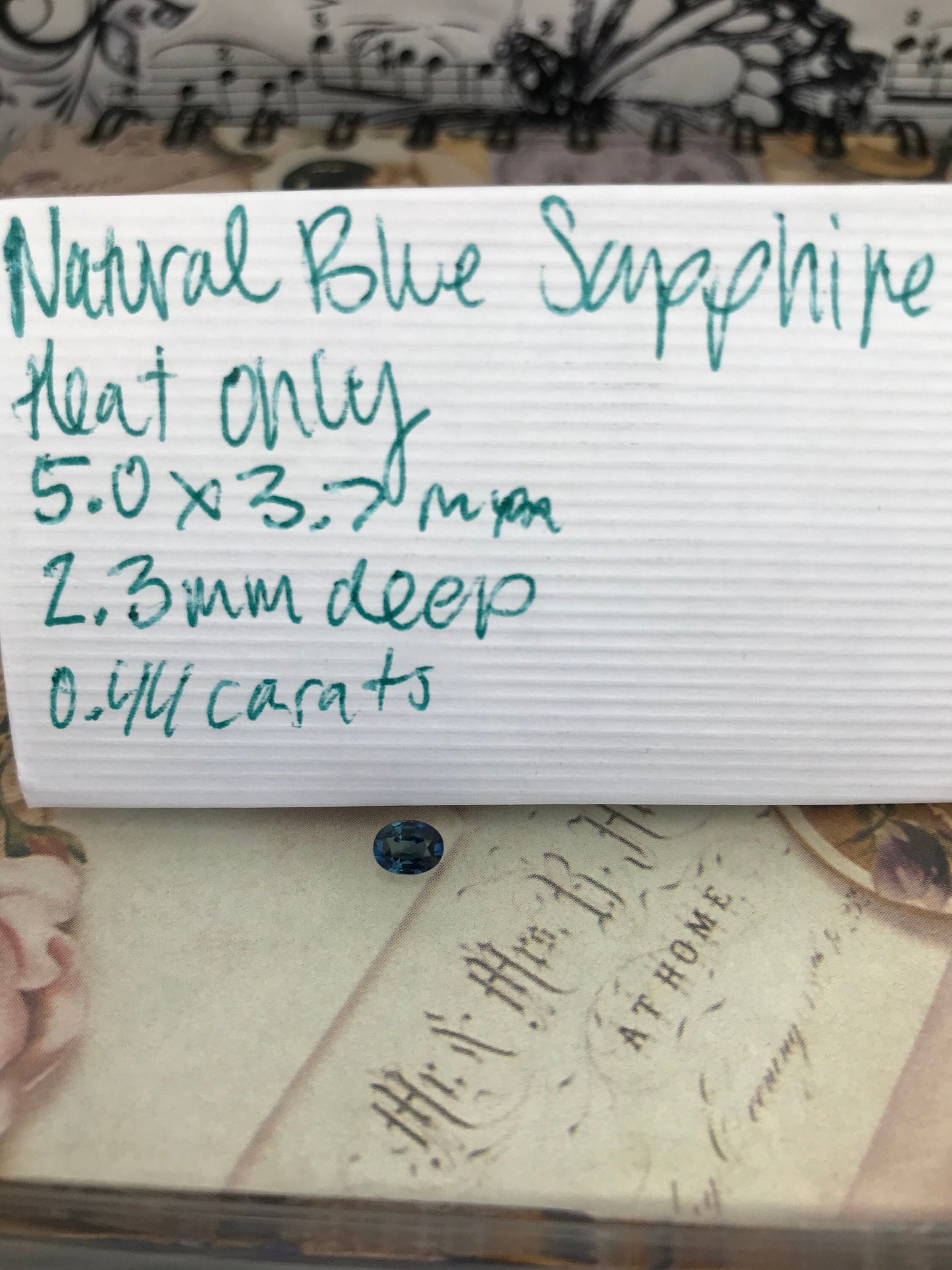 0.44 carat Natural Blue Sapphire 5x3.7 mm Oval Cut, Heat Only, Faceted Loose Gemstone Unmounted Gem, Earth Mined Stone