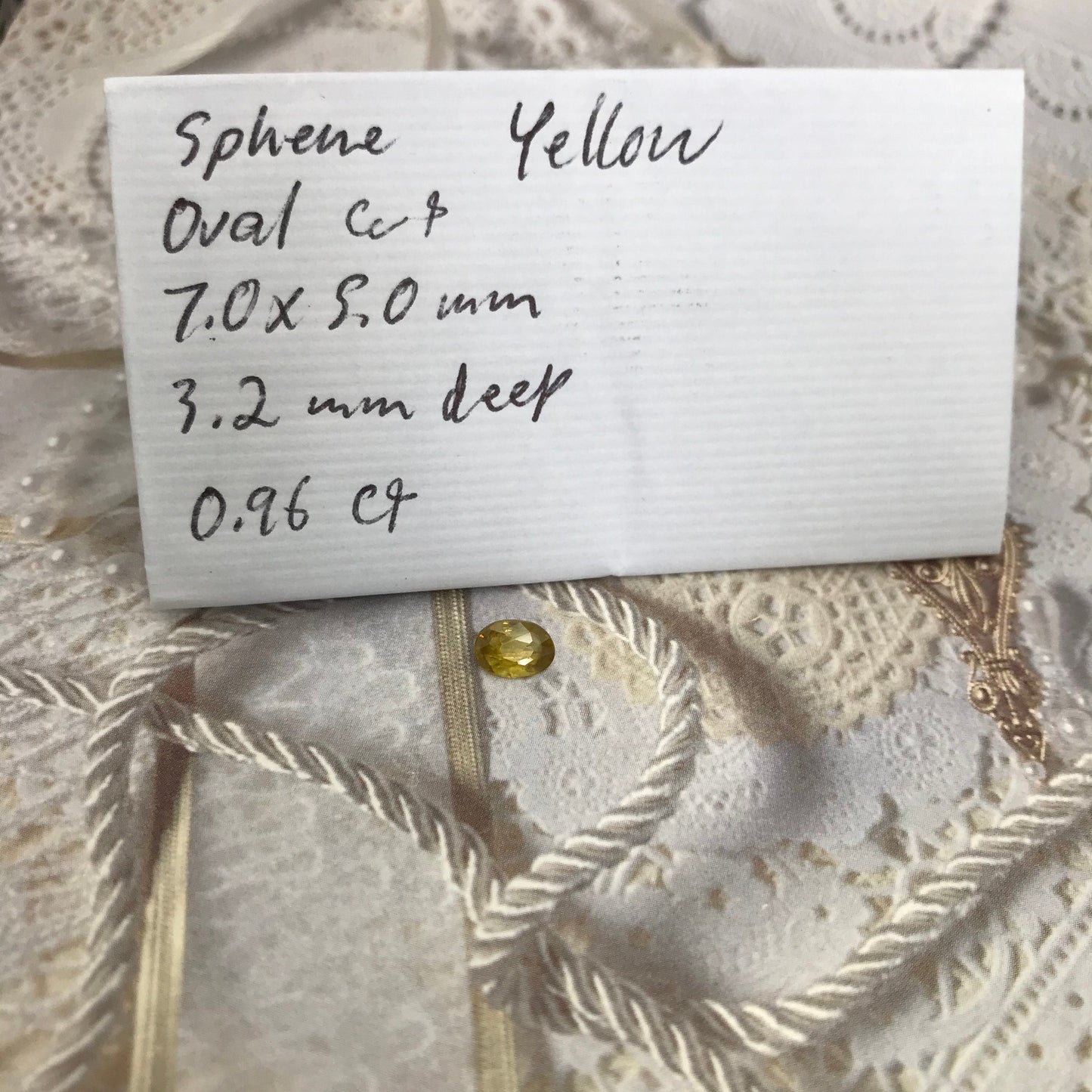 Yellow Sphene 1 Carat 7x5mm Oval Cut, Natural Untreated from Madagascar, unmounted loose wholesale gemstone for jewelry