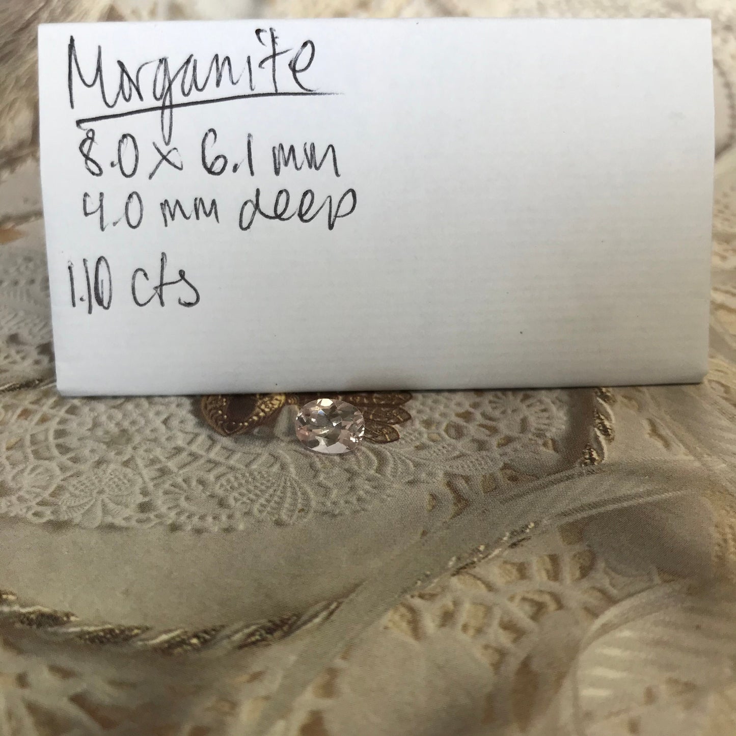 Morganite 1.1 carats 8x6 mm Oval Cut Light Purplish Pink Morganite, Faceted Loose Beryl Gemstone for Jewelry