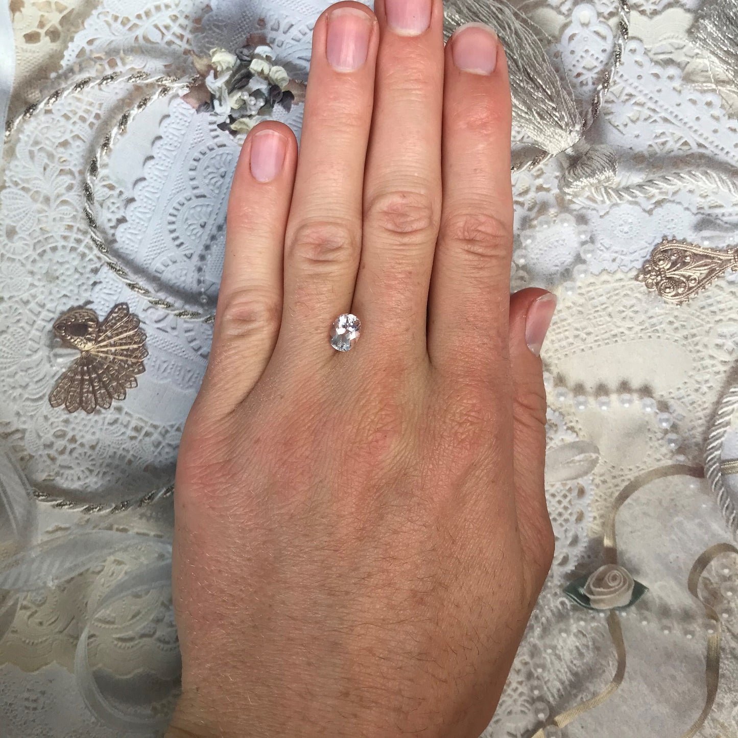 Morganite 1.1 carats 8x6 mm Oval Cut Light Purplish Pink Morganite, Faceted Loose Beryl Gemstone for Jewelry