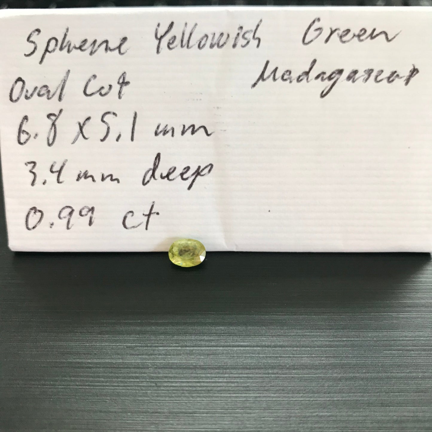 Yellowish Green Sphene 1 Carat 7x5mm Oval Cut, Natural Madagascar Sphene, faceted loose wholesale gemstone for jewelry