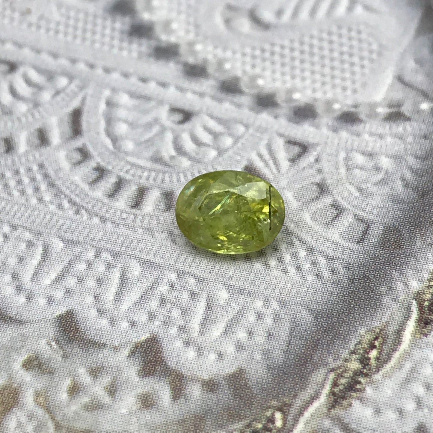 Yellowish Green Sphene 1 Carat 7x5mm Oval Cut, Natural Madagascar Sphene, faceted loose wholesale gemstone for jewelry