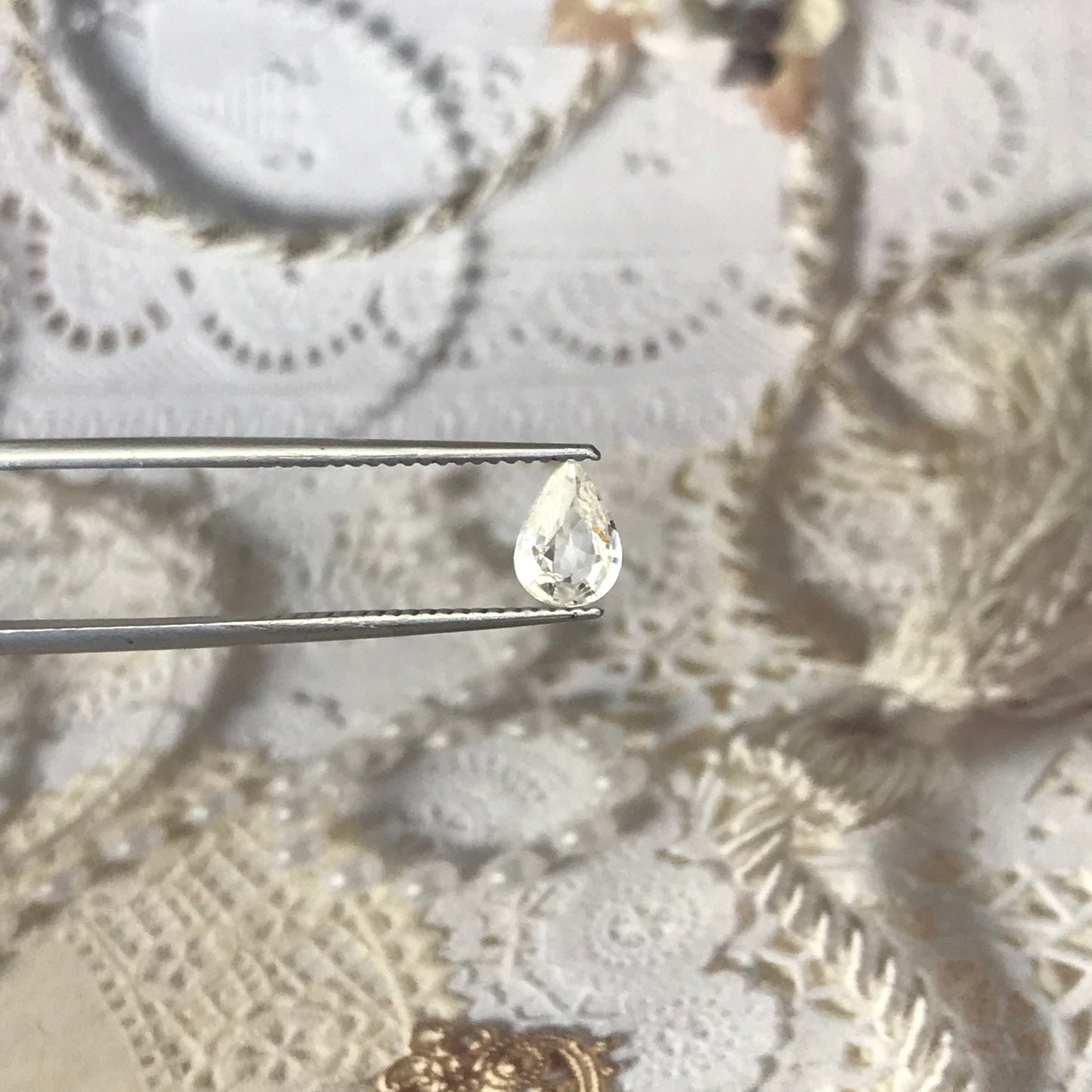 Natural Colorless Sapphire 0.77 carat 7x5 mm Pear Cut, Madagascar Light Yellow Sapphire, Almost White Sapphire, Faceted Loose Gems