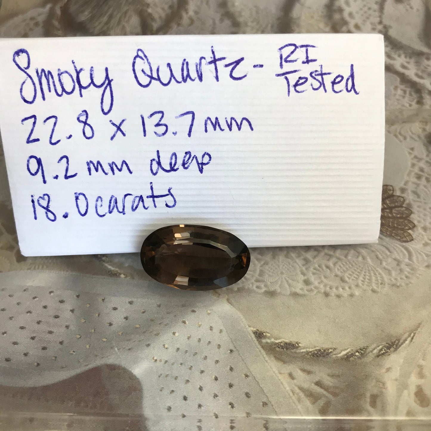 Large Smoky Quartz Gemstone Loose 18 carats 22.8x13.7mm Long Oval Cut Loose Stone Unmounted Gemstone Brown Gem