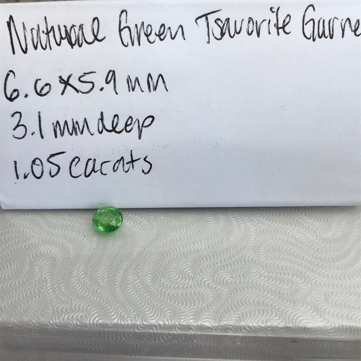 Natural Tsavorite Garnet 1.05 carats 6.6x6mm Faceted Oval Genuine Gemstone Unmounted Loose Gem Earth Mined Green Garnet