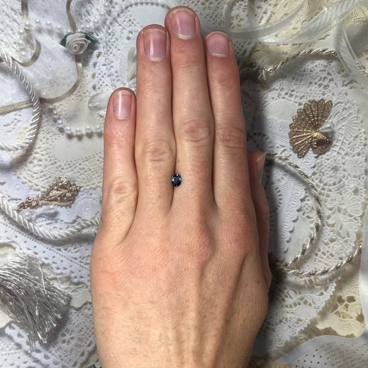 0.44 carat Natural Blue Sapphire 5x3.7 mm Oval Cut, Heat Only, Faceted Loose Gemstone Unmounted Gem, Earth Mined Stone